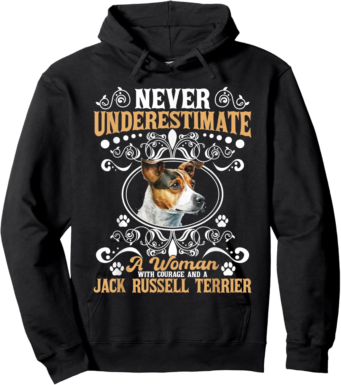 Never Underestimate A Woman And Jack Russell Terrier - Puppy Hoodie - Hoodie | Black