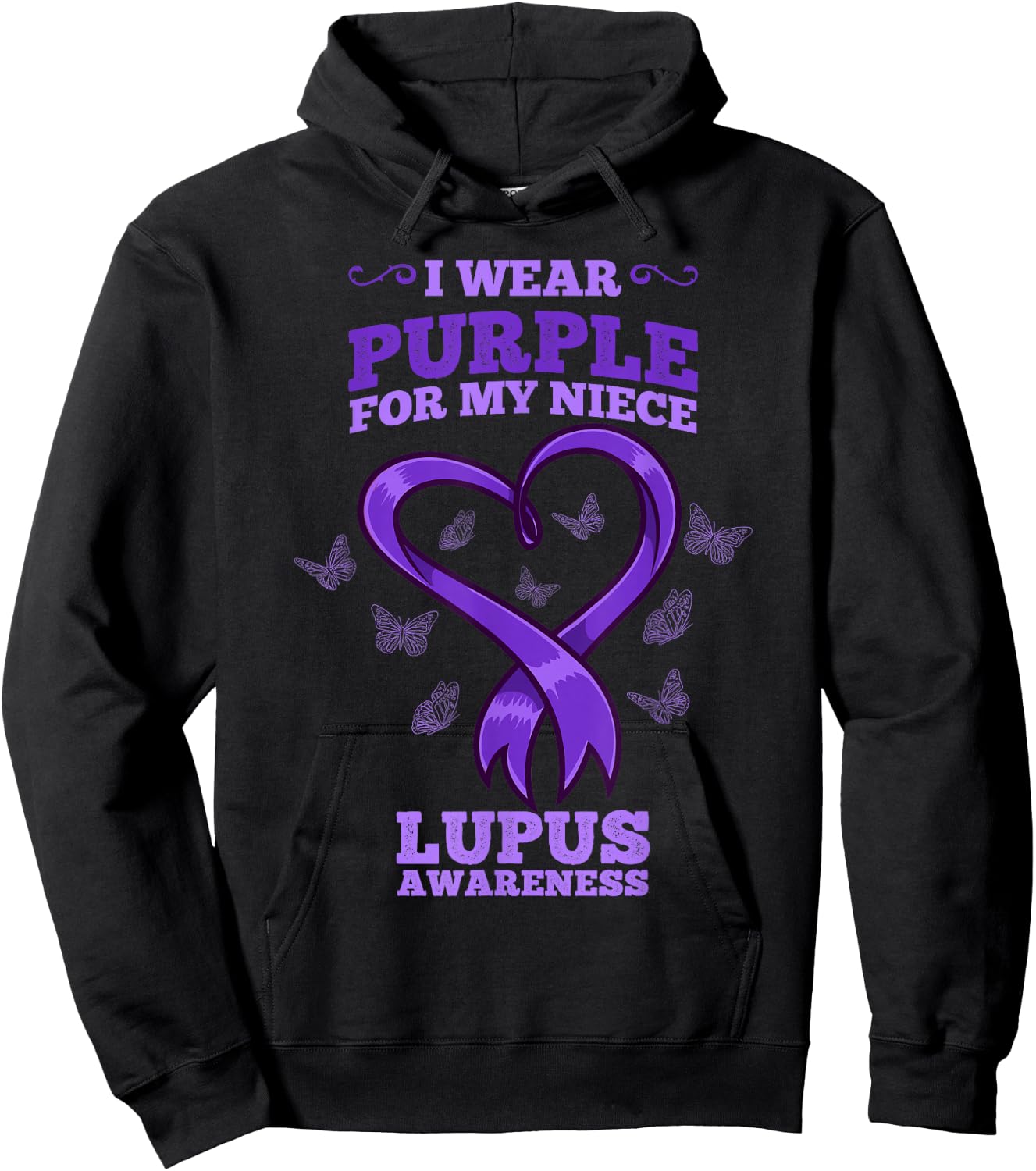 I Wear Purple For My Niece Lupus Awareness Hoodie - Hoodie | Black