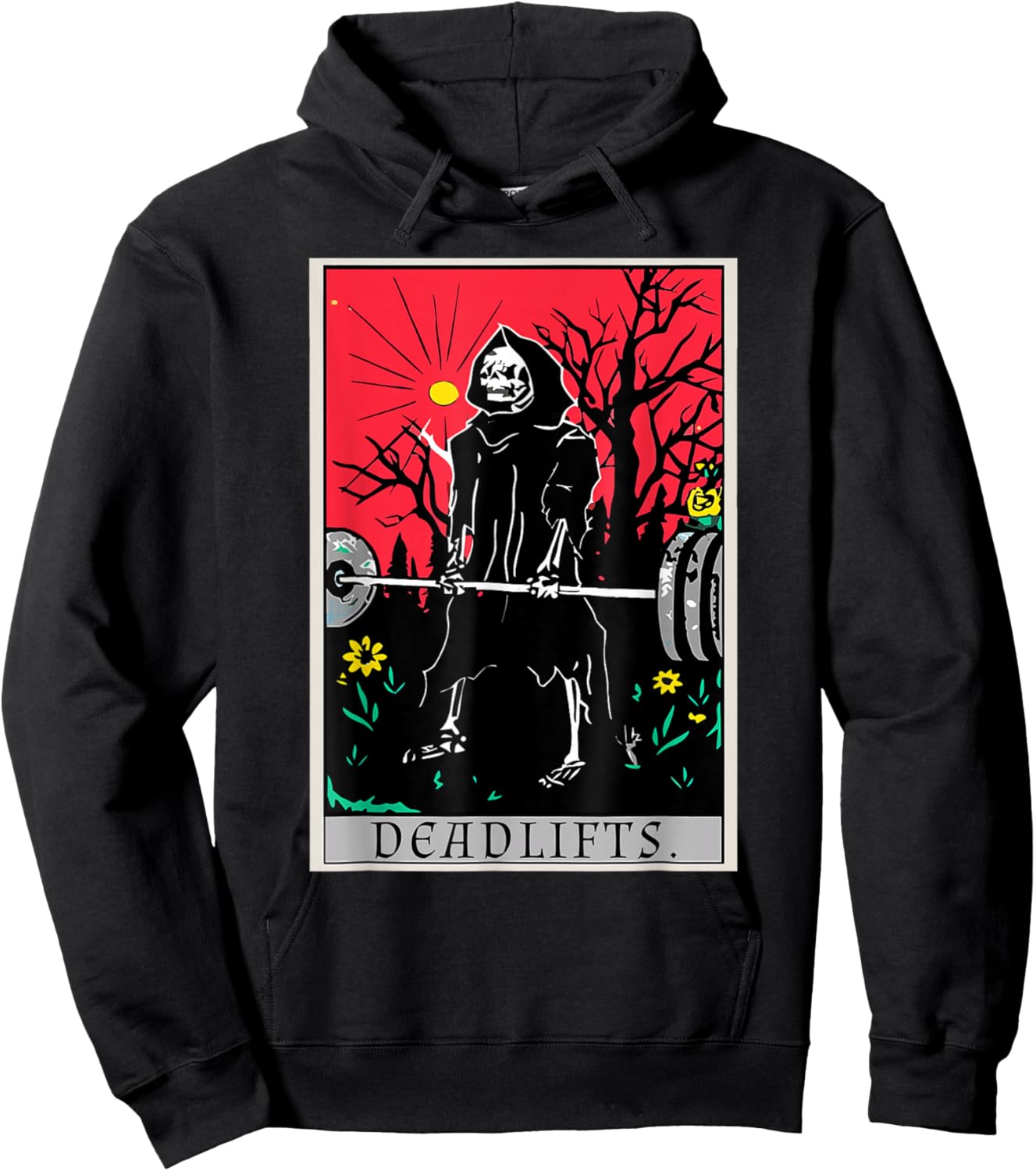 Tarot Card Funny Gym Deadlifts Workout Deadlift Fitness Hoodie - Hoodie | Black
