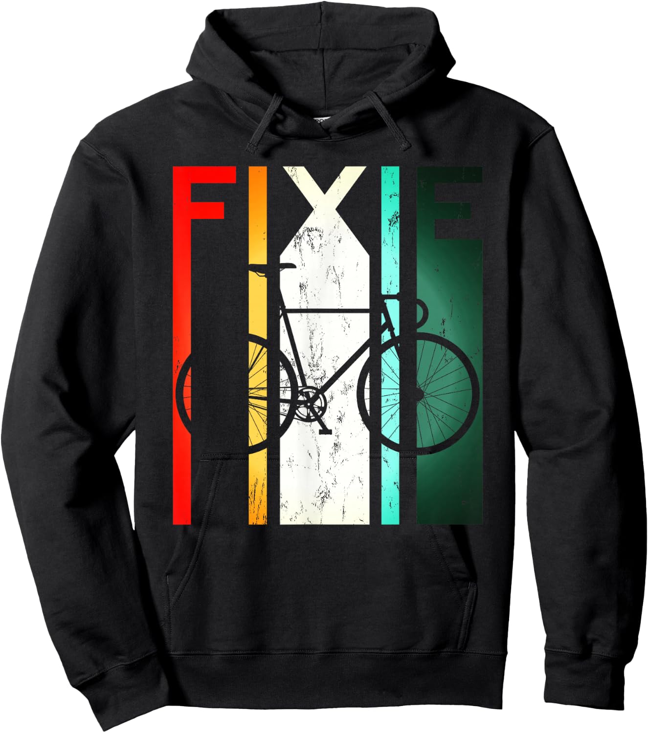 Fixie Retro Bike Single Speed Fixed Gear Velodrome Bicycle Hoodie - Hoodie | Black