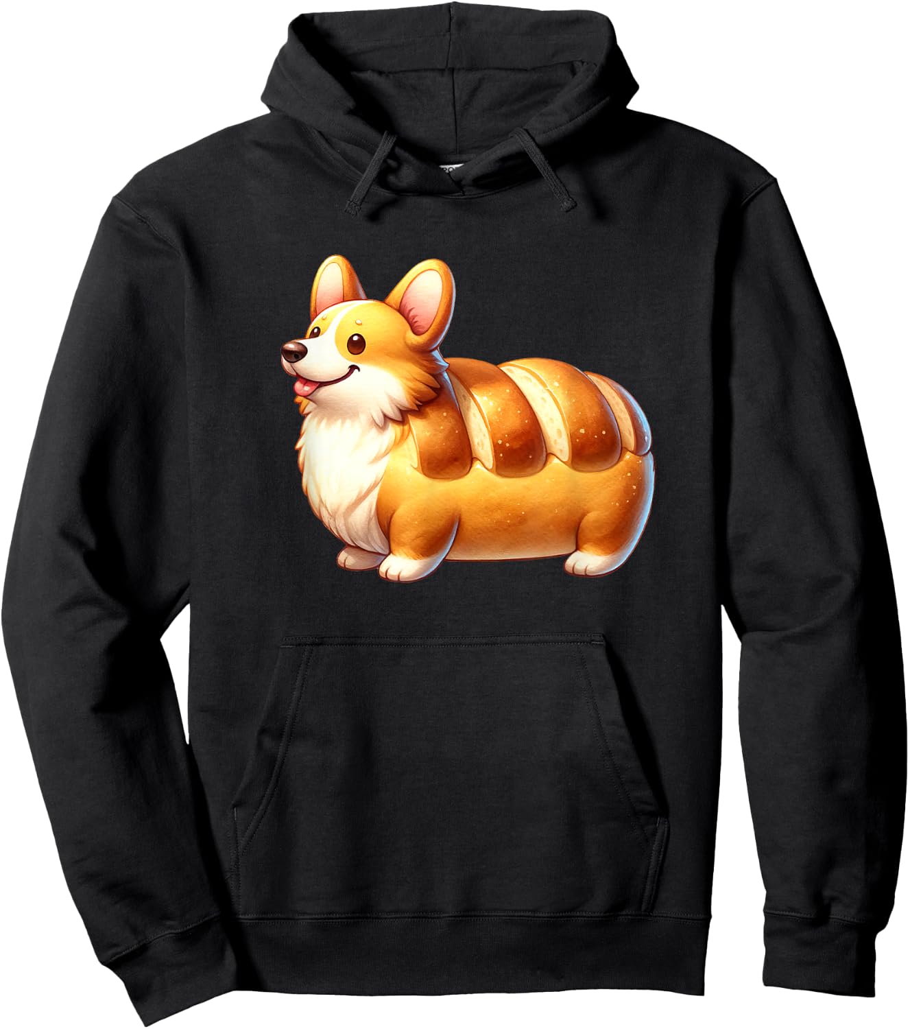 My Corgi Is Bread Cute Funny Corgi Loaf | Dog Lover Hoodie - Hoodie | Black