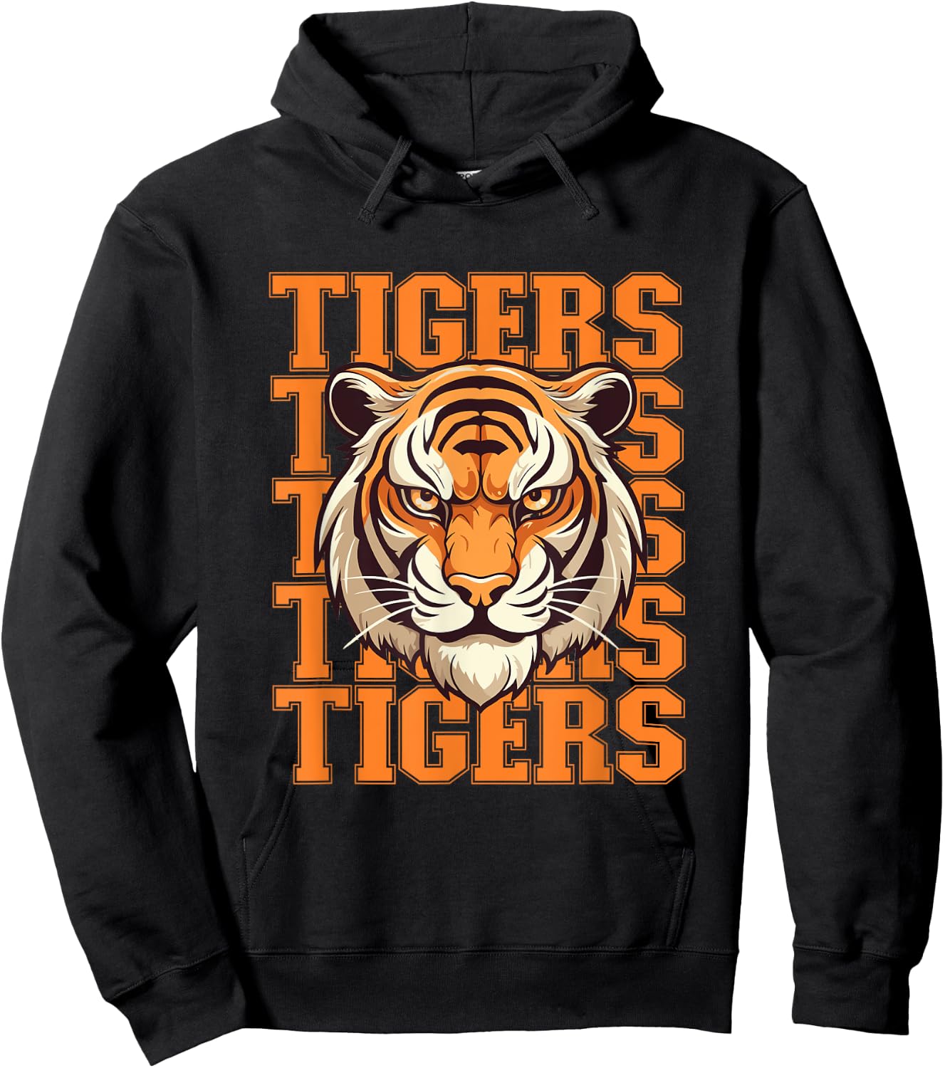 Football Tigers School Sports Fan Team Spirit Tigers Mascot Hoodie - Hoodie | Black
