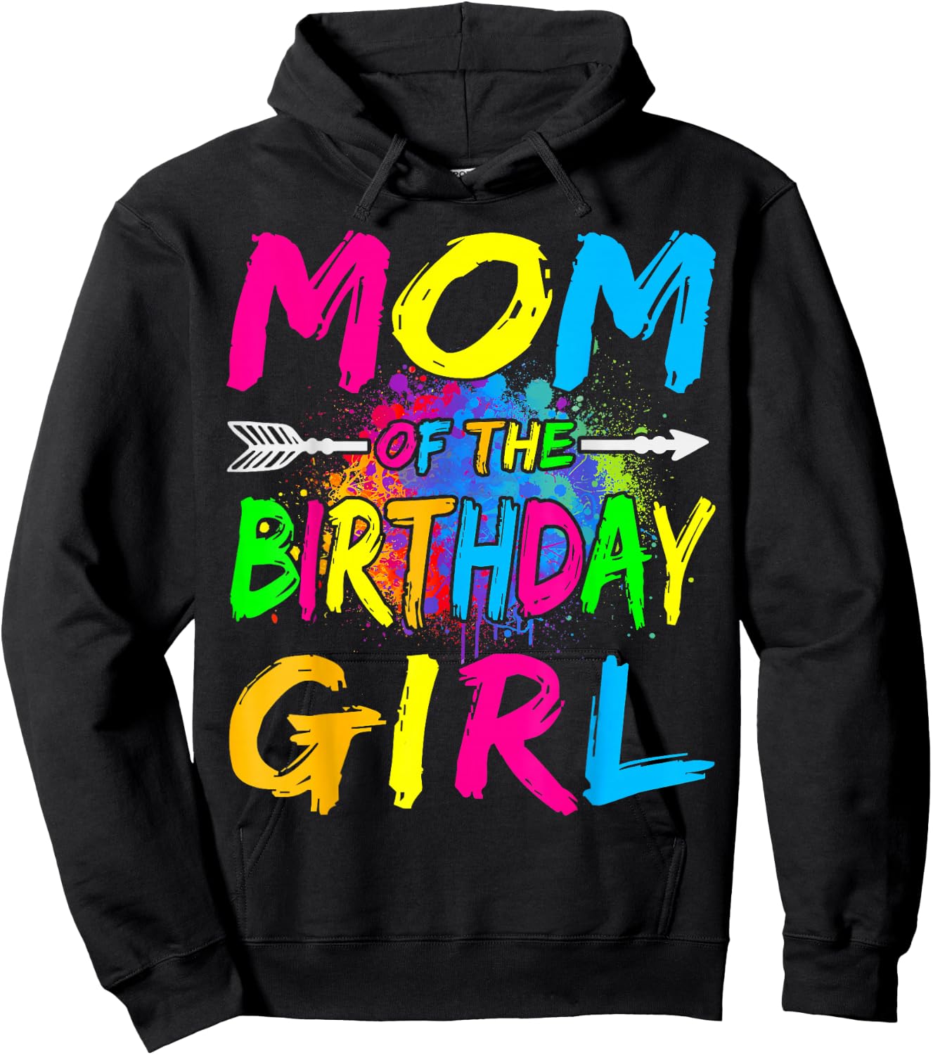 Mom of The Birthday Girl Retro 80's Party Shirt Hoodie - Hoodie | Black