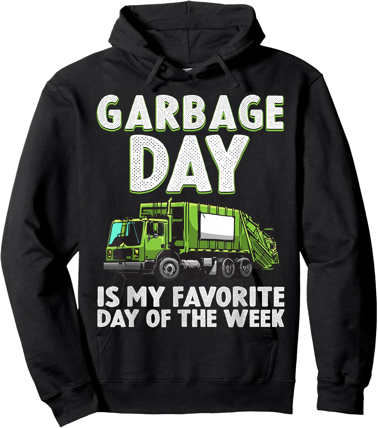 Funny Garbage Truck For Kids Boys Toddlers Waste Garbage Day Hoodie - Hoodie | Black