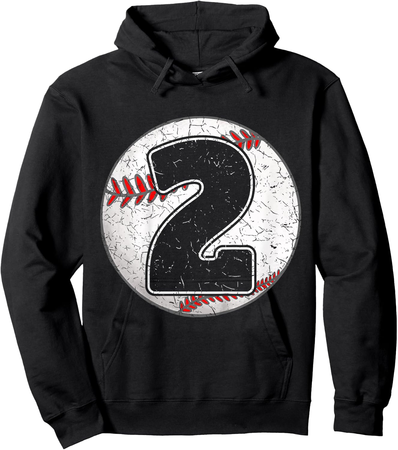 Kids Birthday Boy 2 Two Baseball 2nd Birthday Baseball Toddler Hoodie - Hoodie | Black