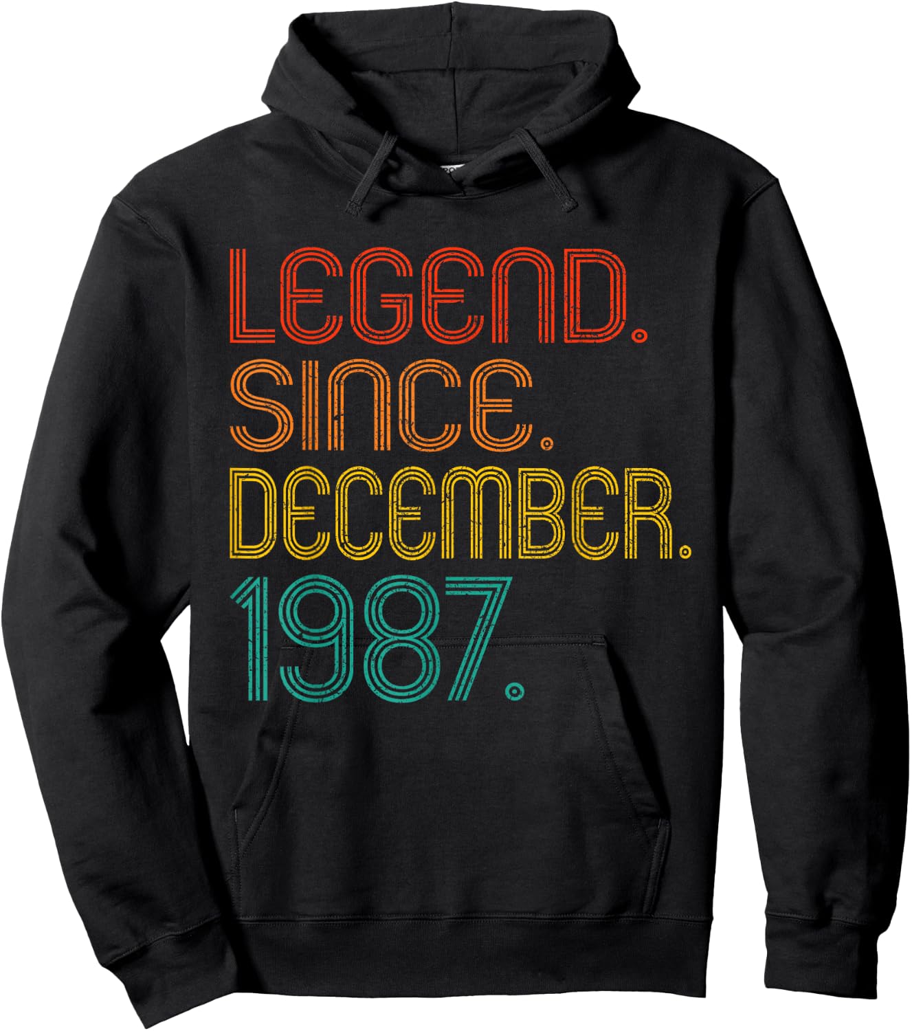 Legend Since December 1987 Men Women 1987 Birthday Vintage Hoodie - Hoodie | Black