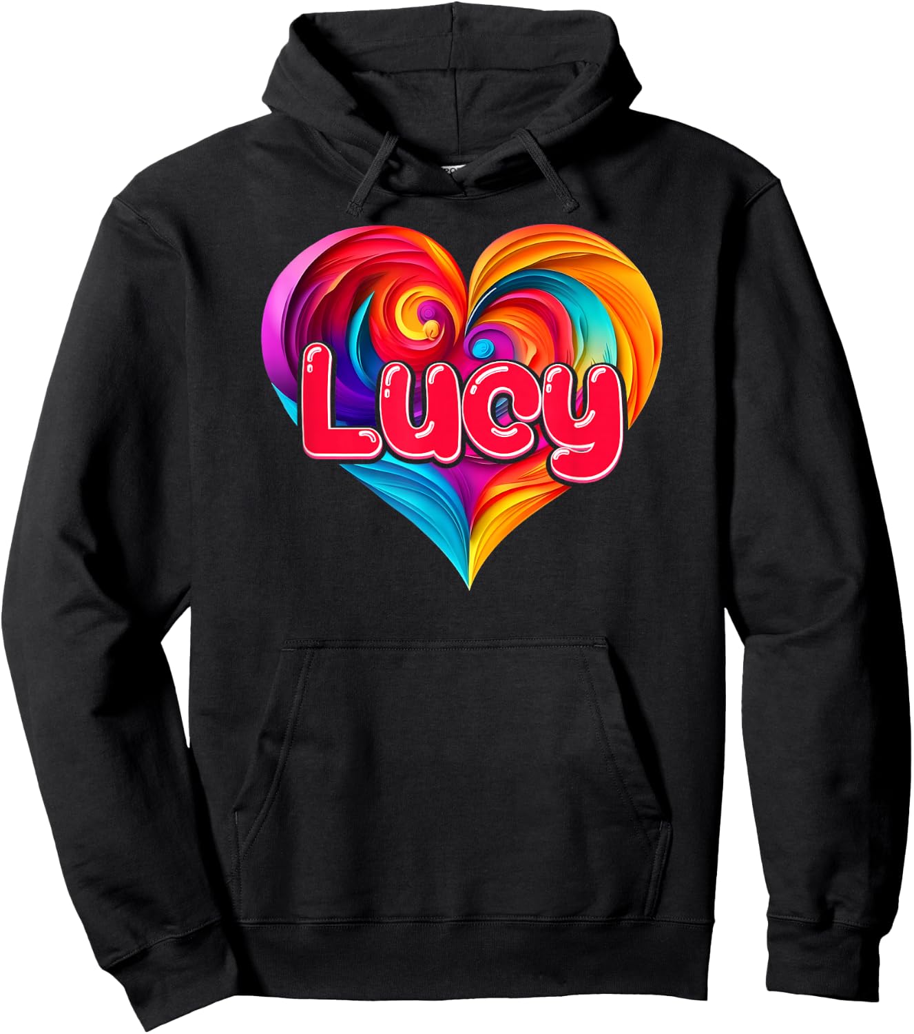 I Heart Love Lucy First Name Colorful Named Hoodie - Hoodie | Black