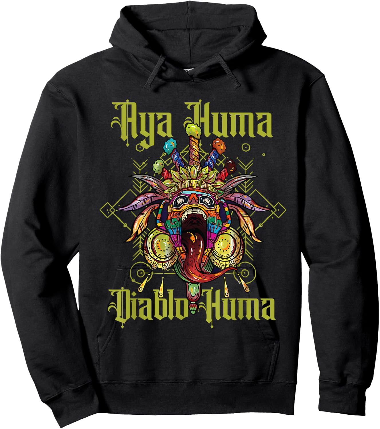 Aya Huma Festival Mask Spirit Head Two Faces Diablo Huma Hoodie - Hoodie | Black
