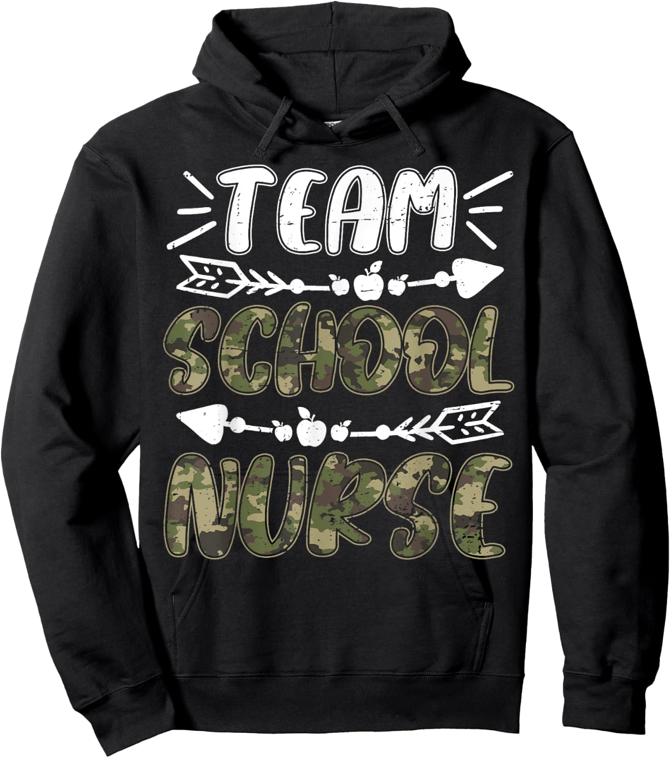 Funny Team School Nurse Camo Teacher Student Back To School Women Hoodie - Hoodie | Black