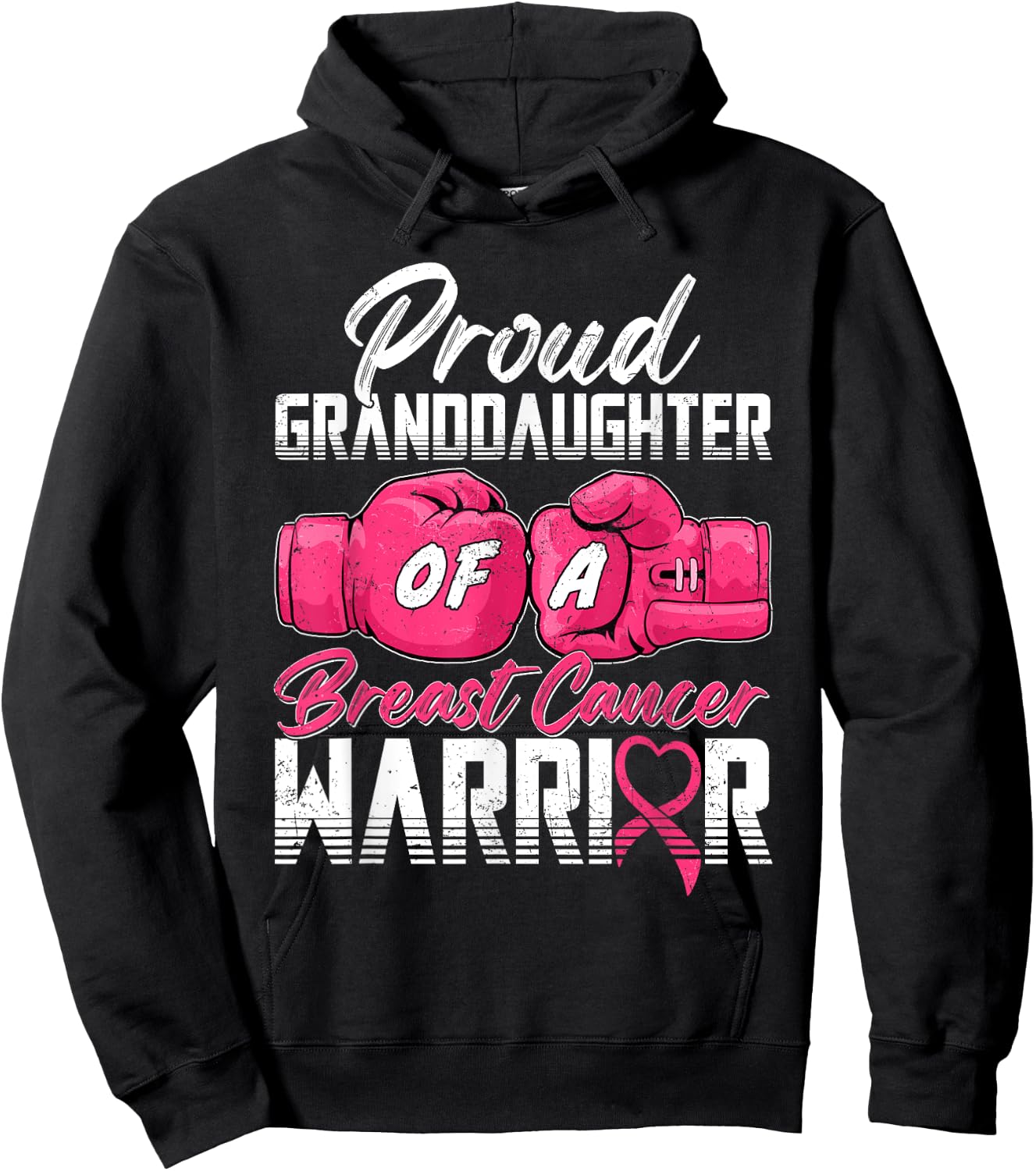 Proud Granddaughter Of A Breast Cancer Warrior Breast Cancer Hoodie - Hoodie | Black