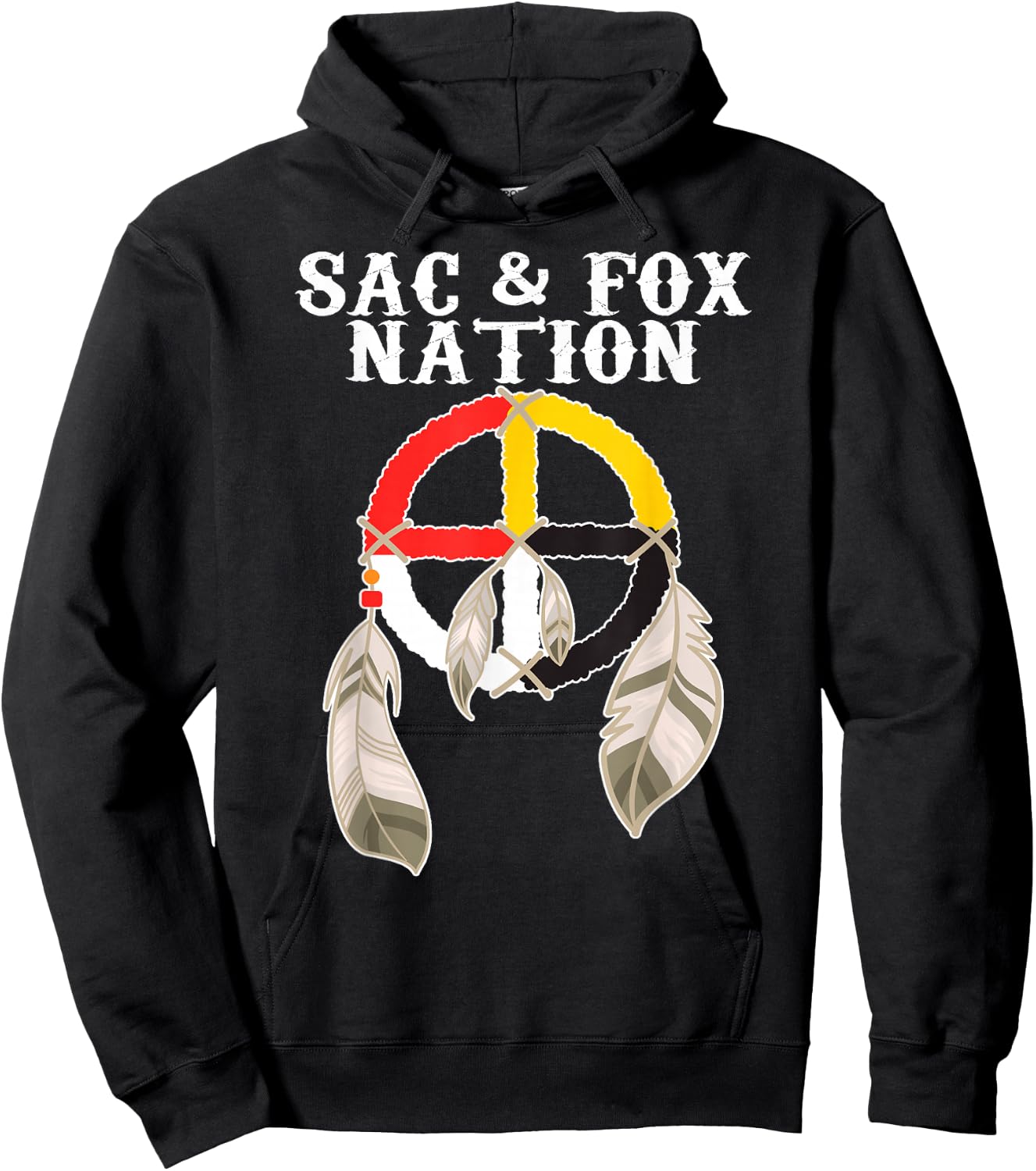 Sac and Fox Nation Native American Indian Medicine Wheel Hoodie - Hoodie | Black