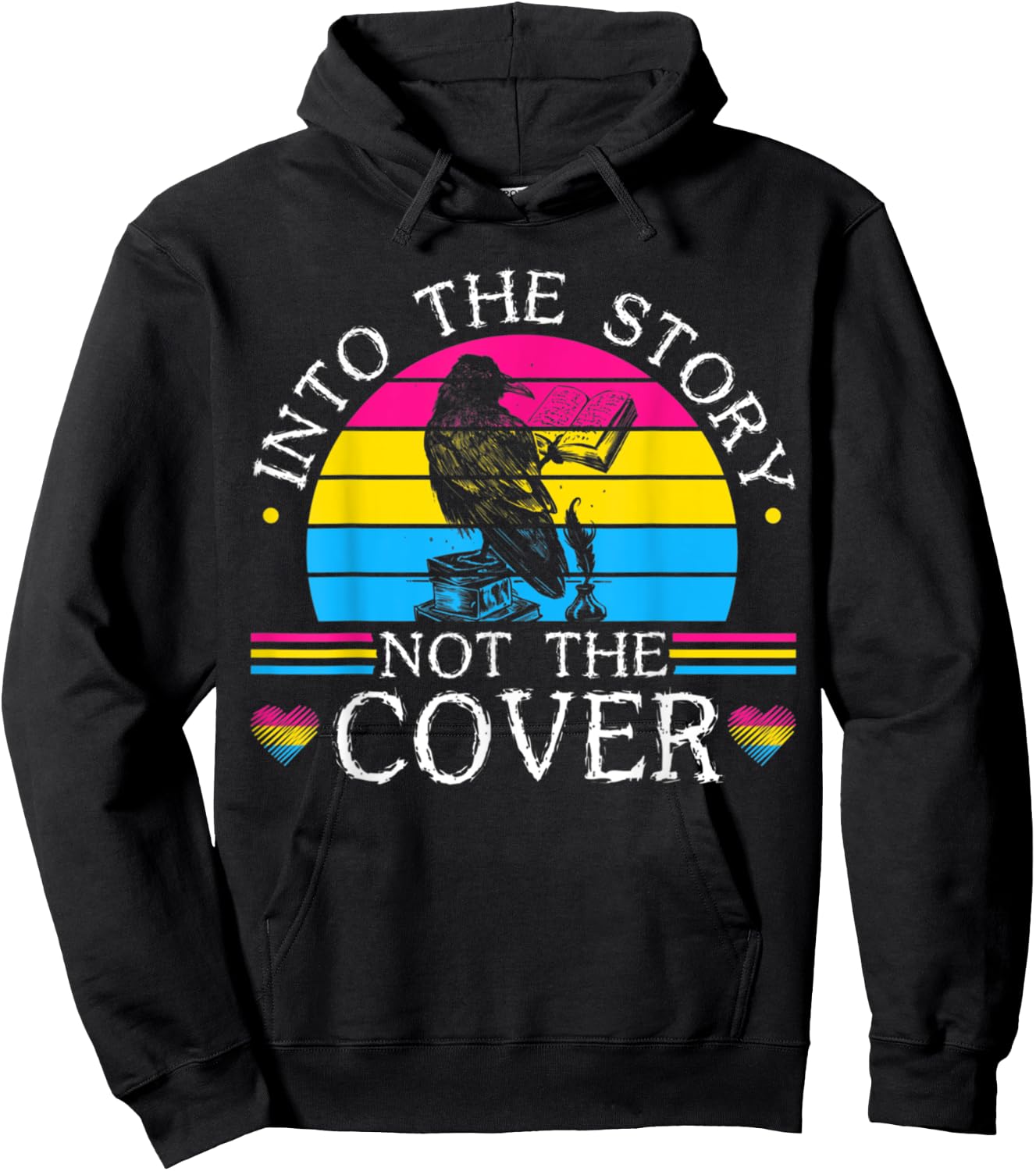 Into The Story Not Cover Funny Birds Book For Reading Lover Hoodie - Hoodie | Black