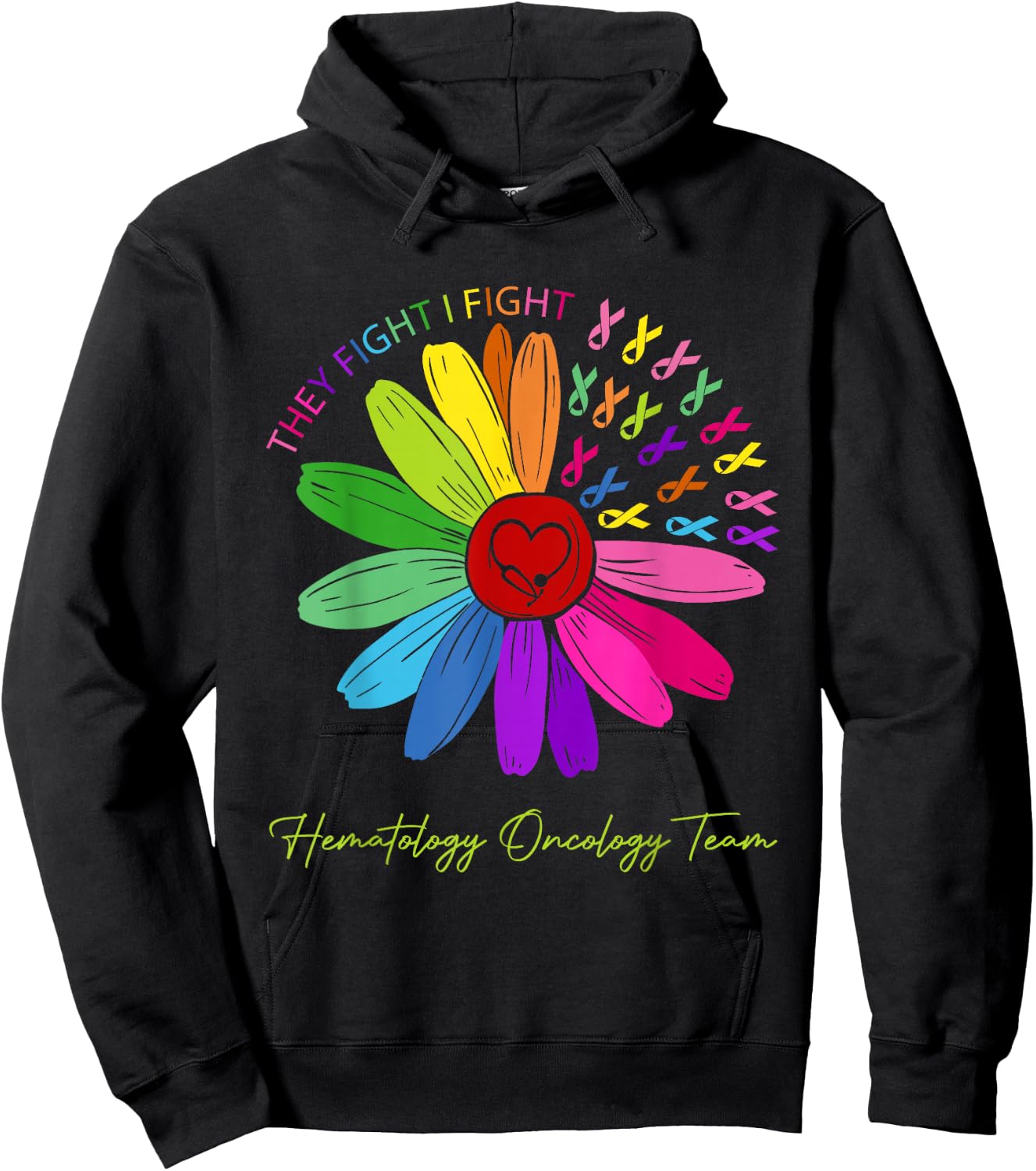 They fight, I fight. Oncological team Hoodie - Hoodie | Black