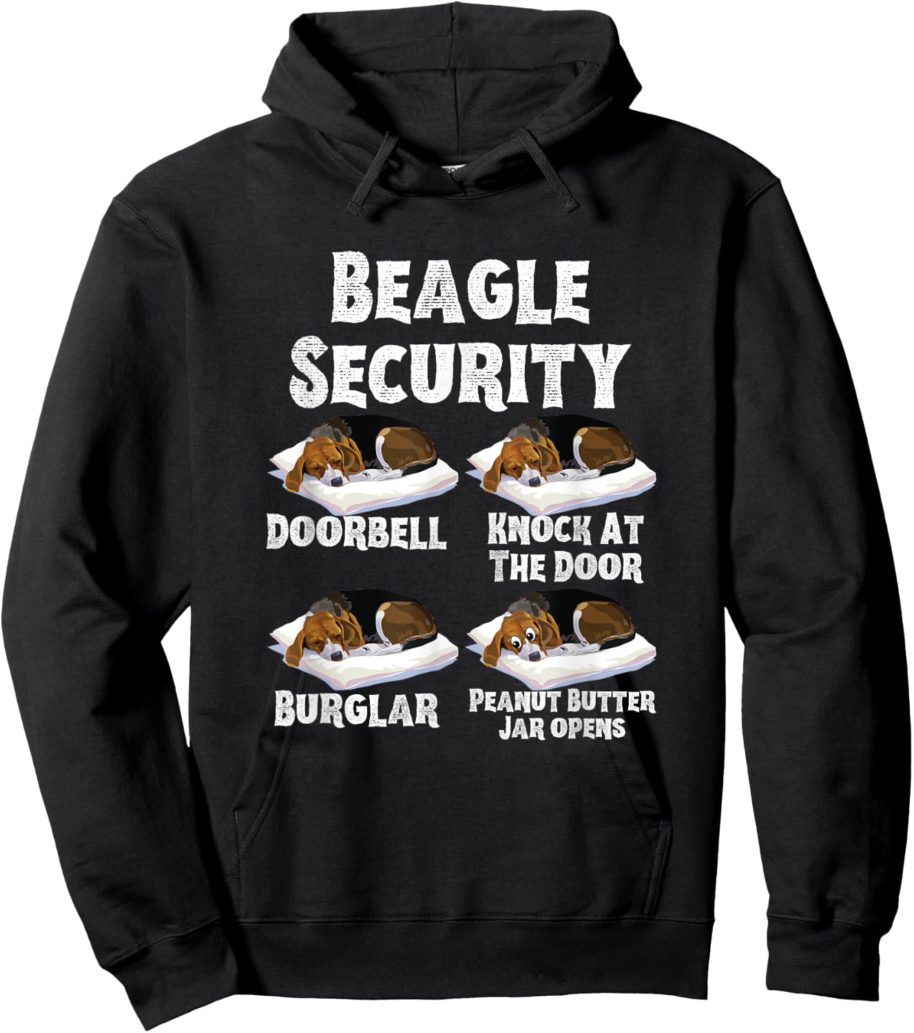 Funny Beagle Security Dog Lover Hoodie - Hoodie | Black