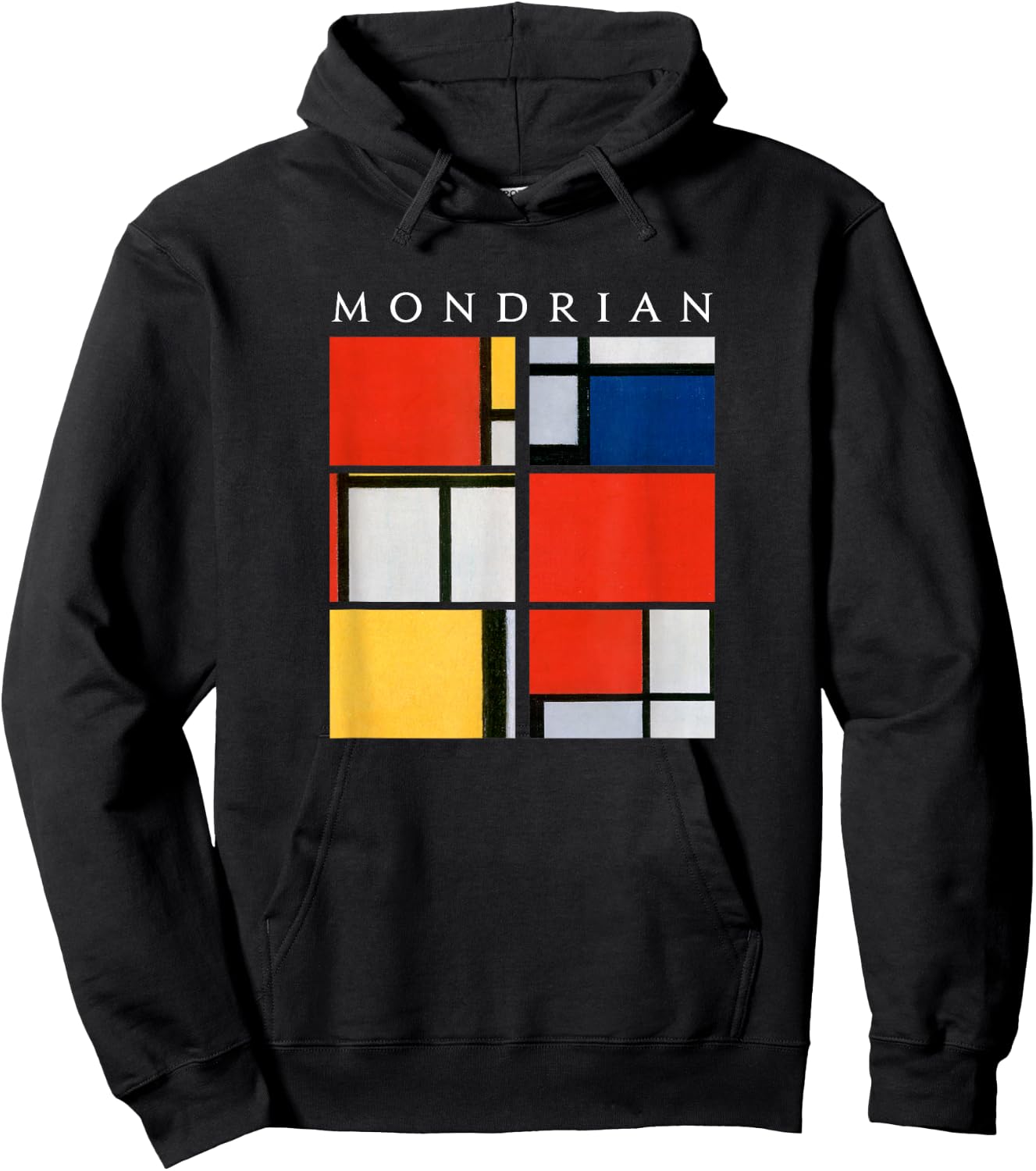 Mondrian: Composition with Red, Yellow, Blue, & Black (1921) Hoodie - Hoodie | Black