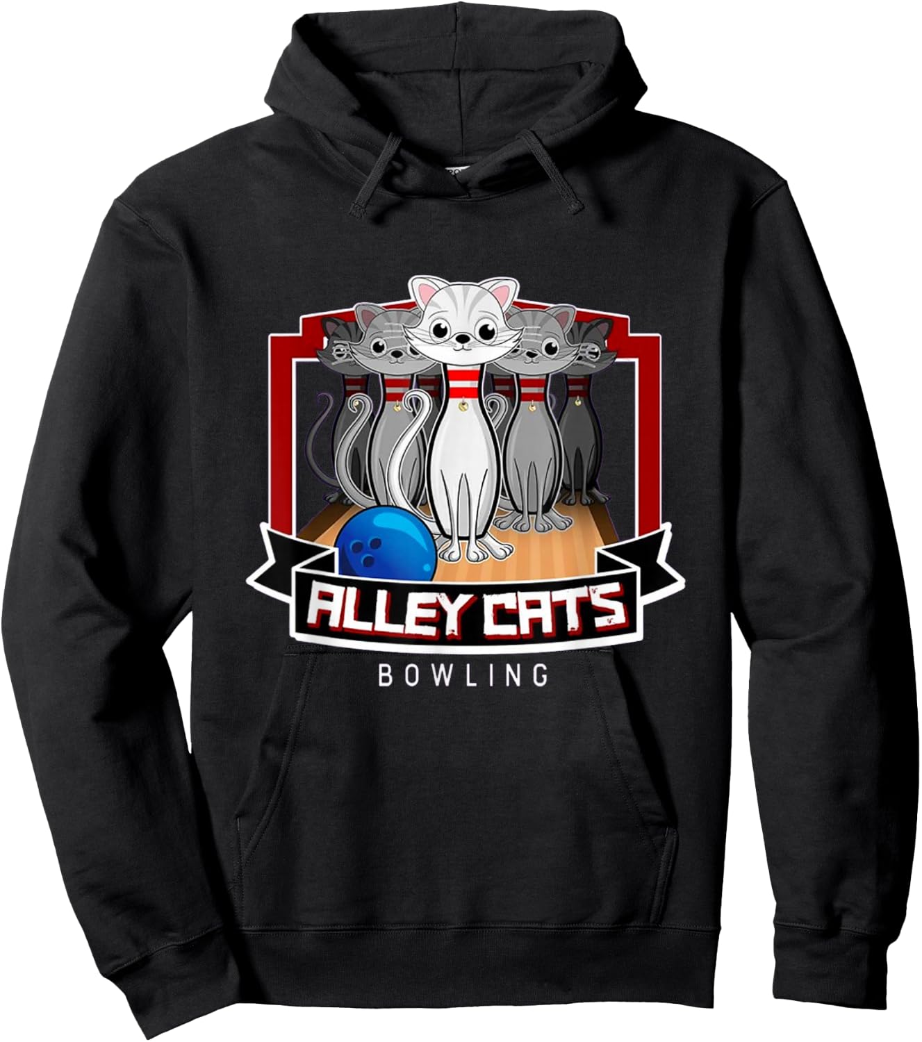 Alley Bowling Cats Hoodie - Hoodie | Black