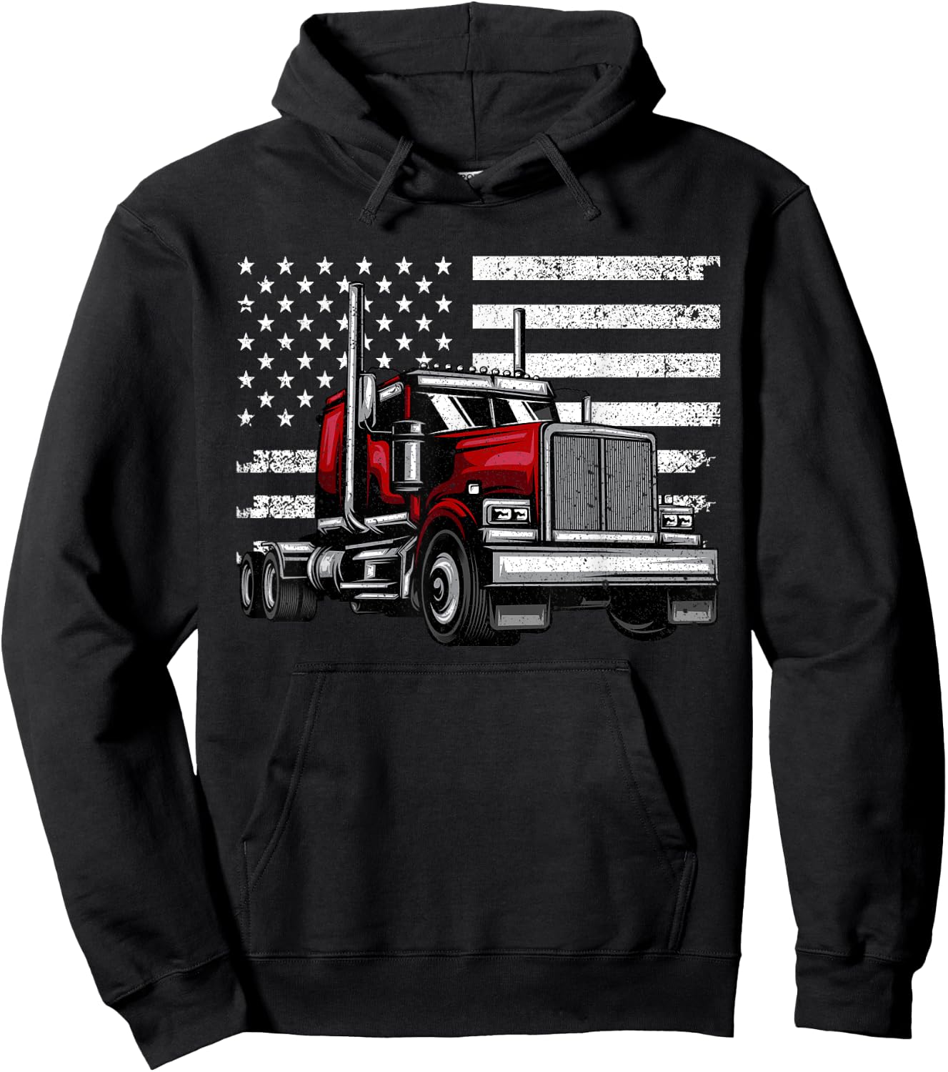 Cool Truck Design Women Trucker Vehicle Truck Driver Hoodie - Hoodie | Black