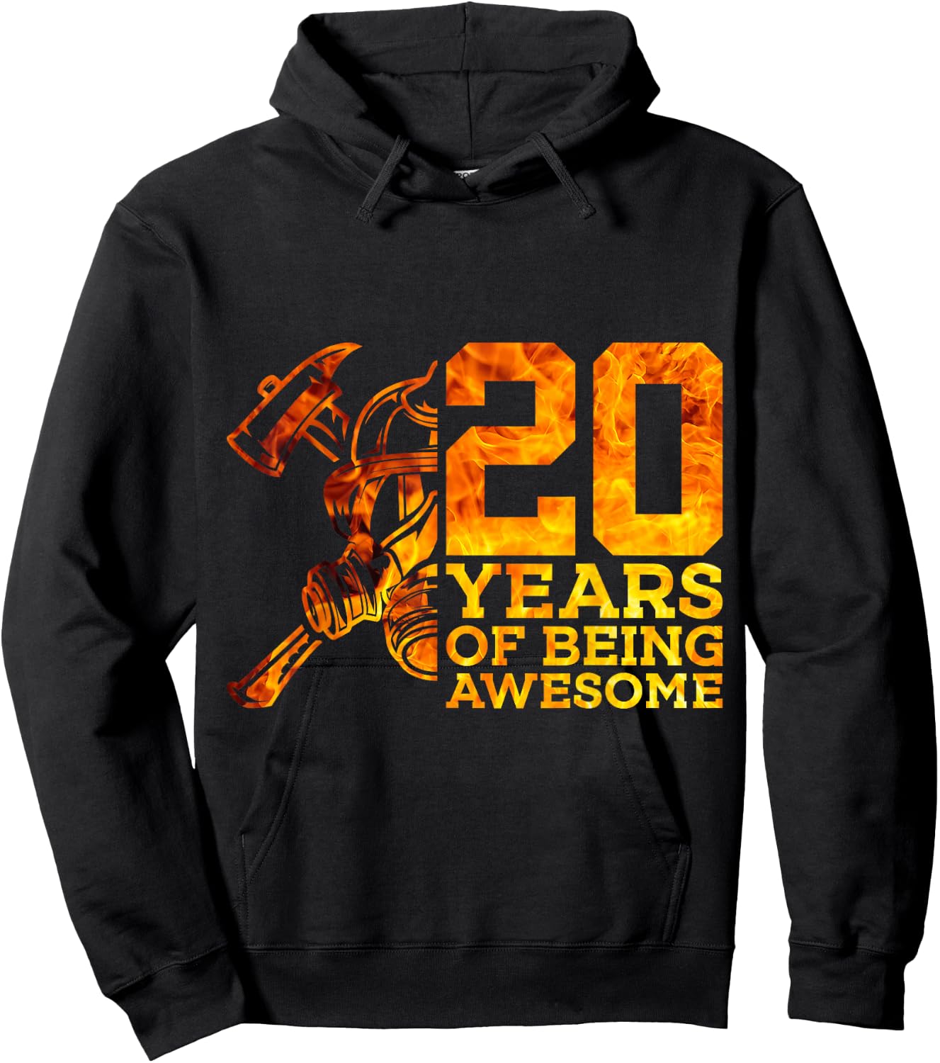 20 Years of Being Awesome Fire 20th Birthday Hoodie - Hoodie | Black