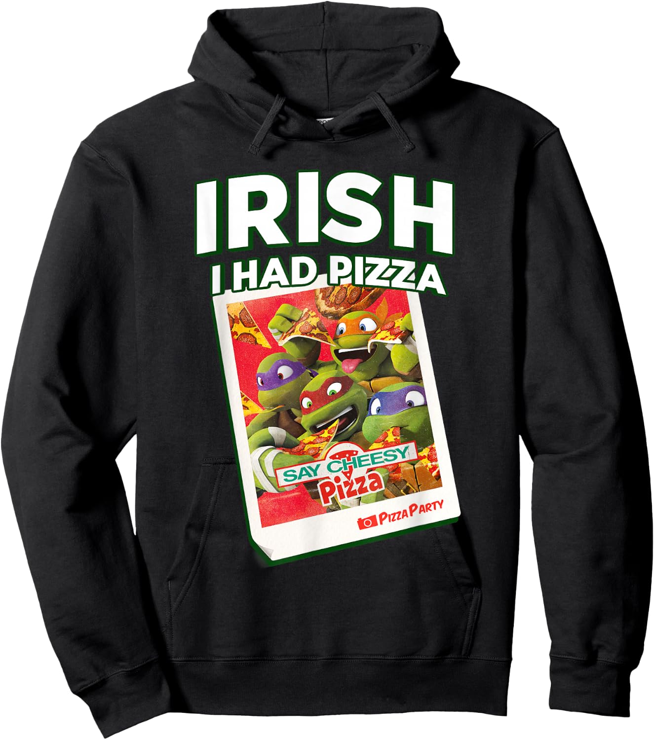 Teenage Mutant Ninja Turtles St. Patrick's Day Irish Pizza Hoodie - Hoodie | Black
