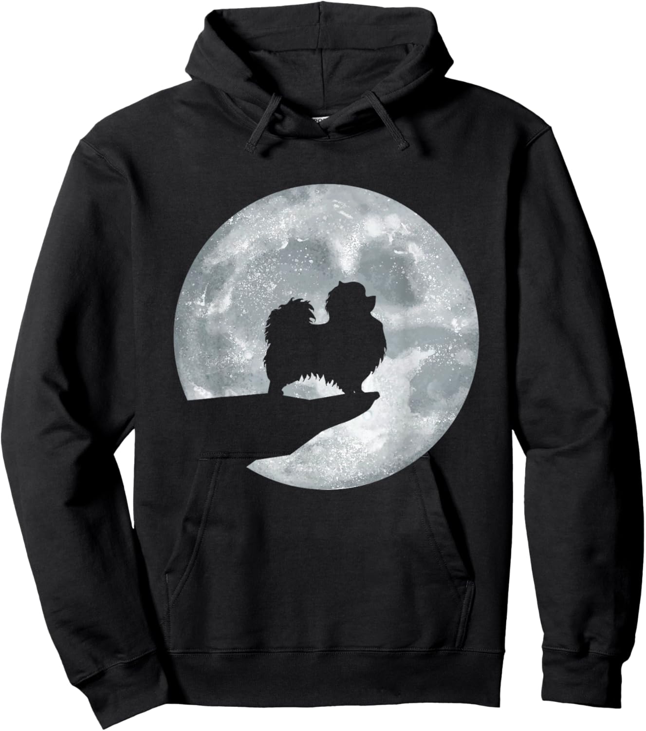 Pomeranian Dog And Moon - Animal Dog Owner Puppy Lover Women Girls Kids Hoodie - Hoodie | Black
