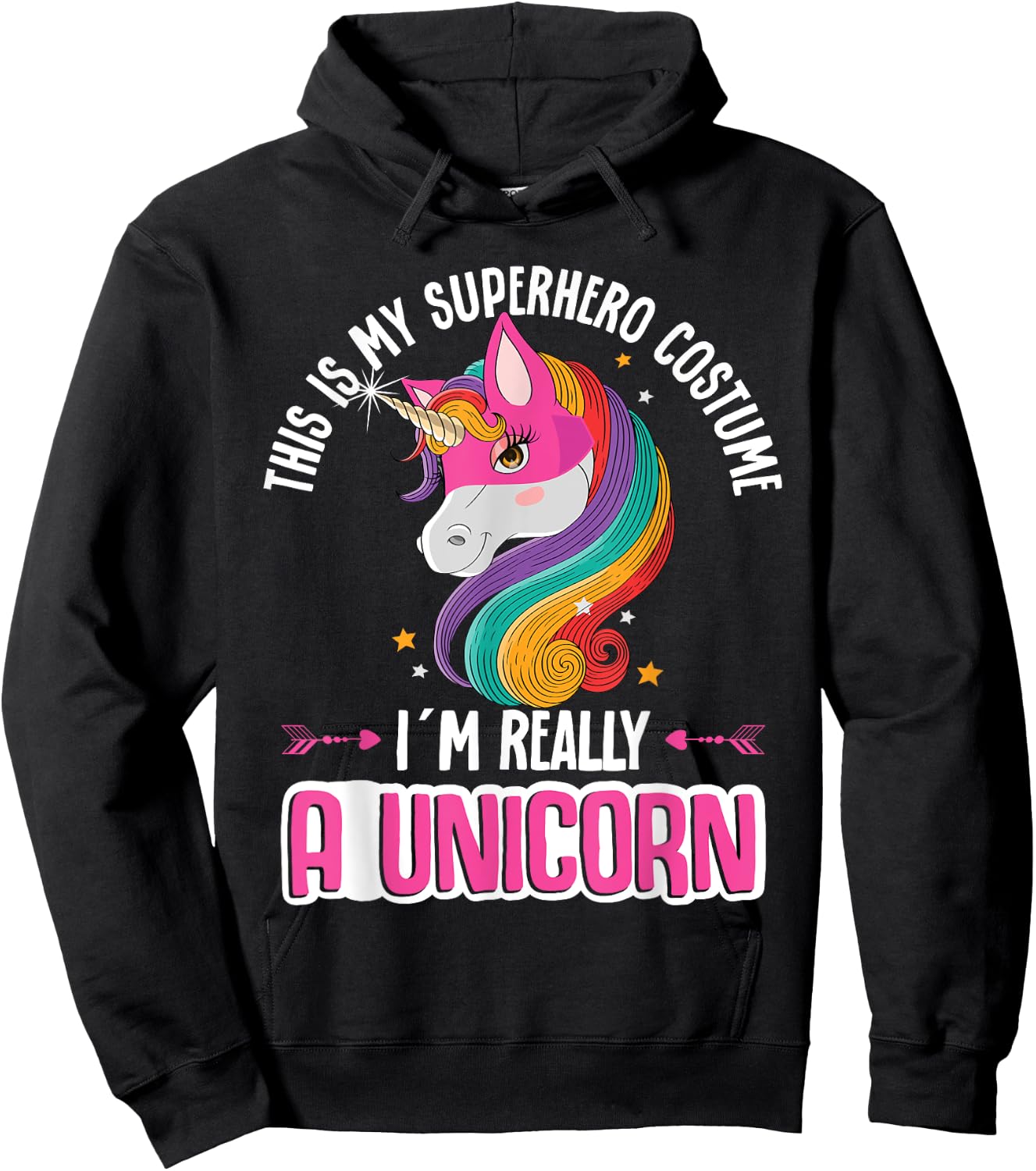 Unicorn This Is My Superhero Costume I´m Really A Unicorn Hoodie - Hoodie | Black