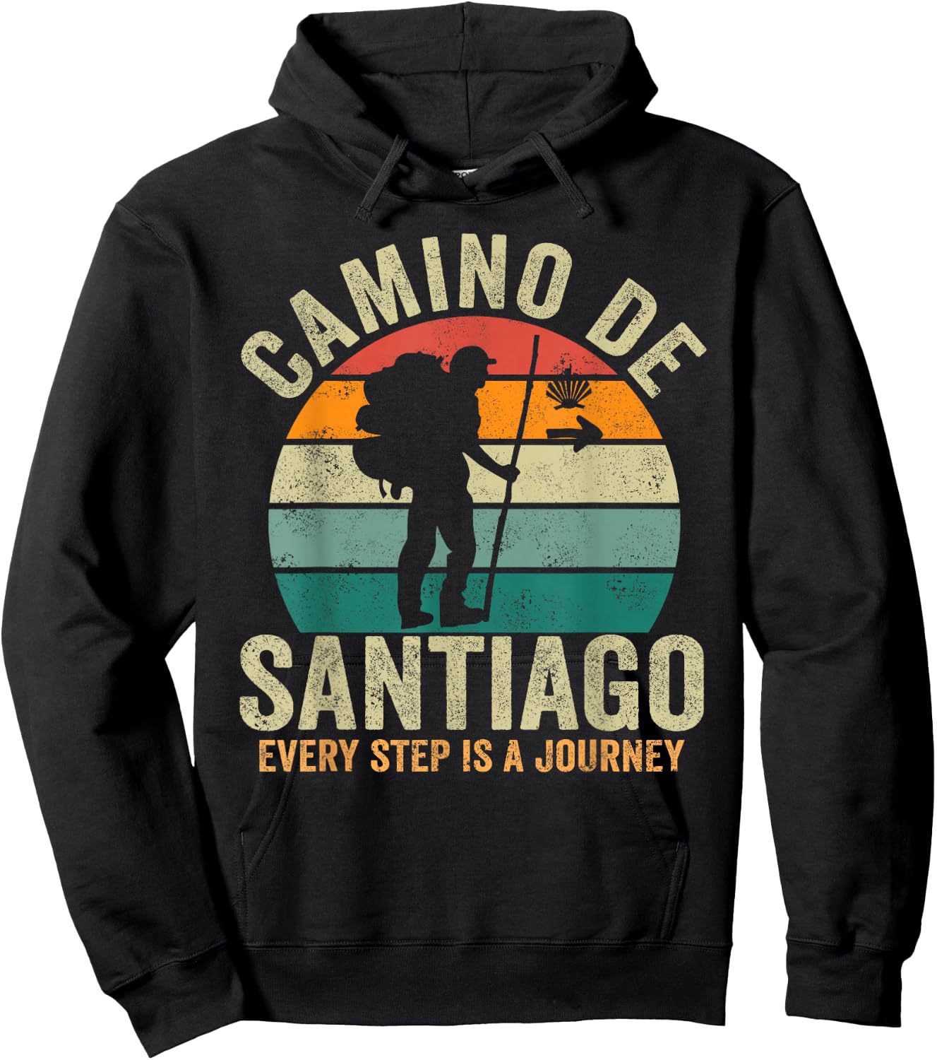 Camino de Santiago Women Spain Pilgrim Way Compostela Hoodie - Hoodie | Black