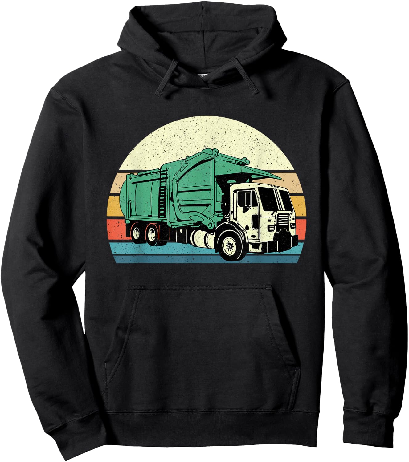 Retro Garbage Truck - Dump Trash Collector Recycling Lover Hoodie - Hoodie | Black