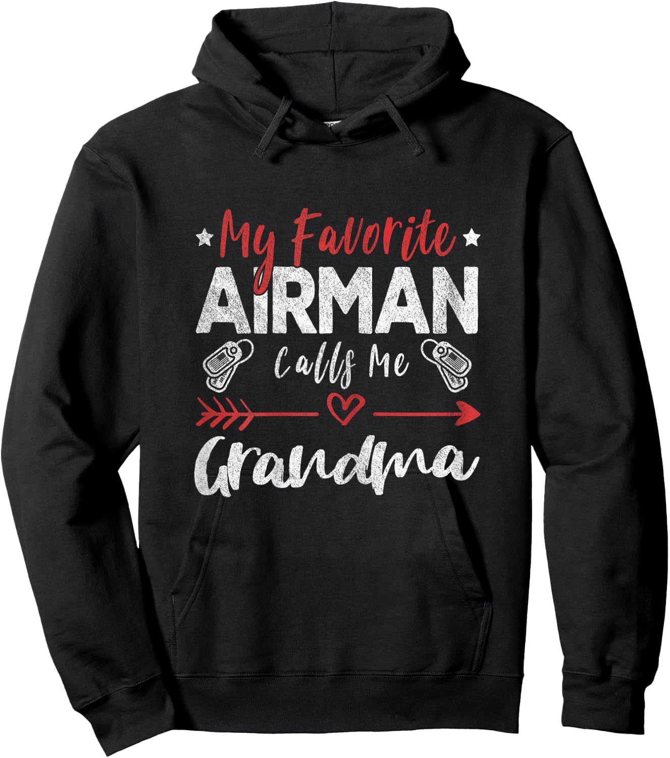 My Favorite Airman Calls Me Grandma Air Force Soldier Hoodie - Hoodie | Black