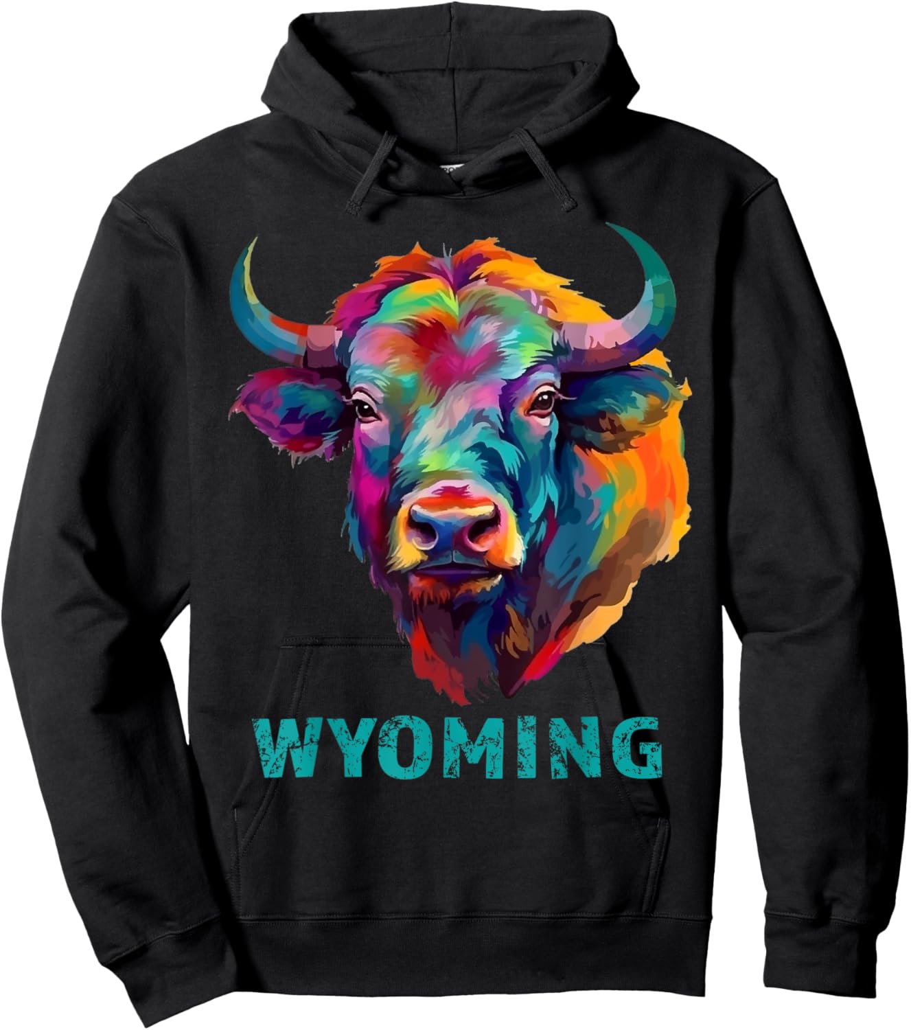 Wyoming American Bison Lover Buffalo Women Souvenir Hoodie - Hoodie | Black