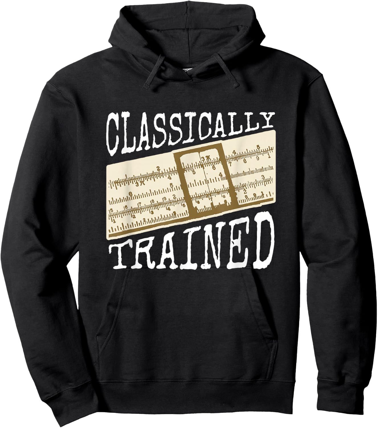 Slide Rule Slipstick Mechanical Calculator 1950s 1960s Hoodie - Hoodie | Black