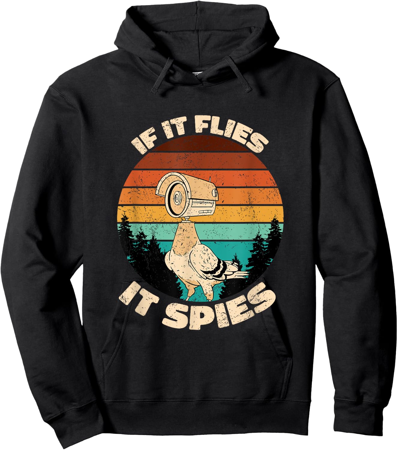 Pigeons Aren't Real If It Flies It Spies Hoodie - Hoodie | Black