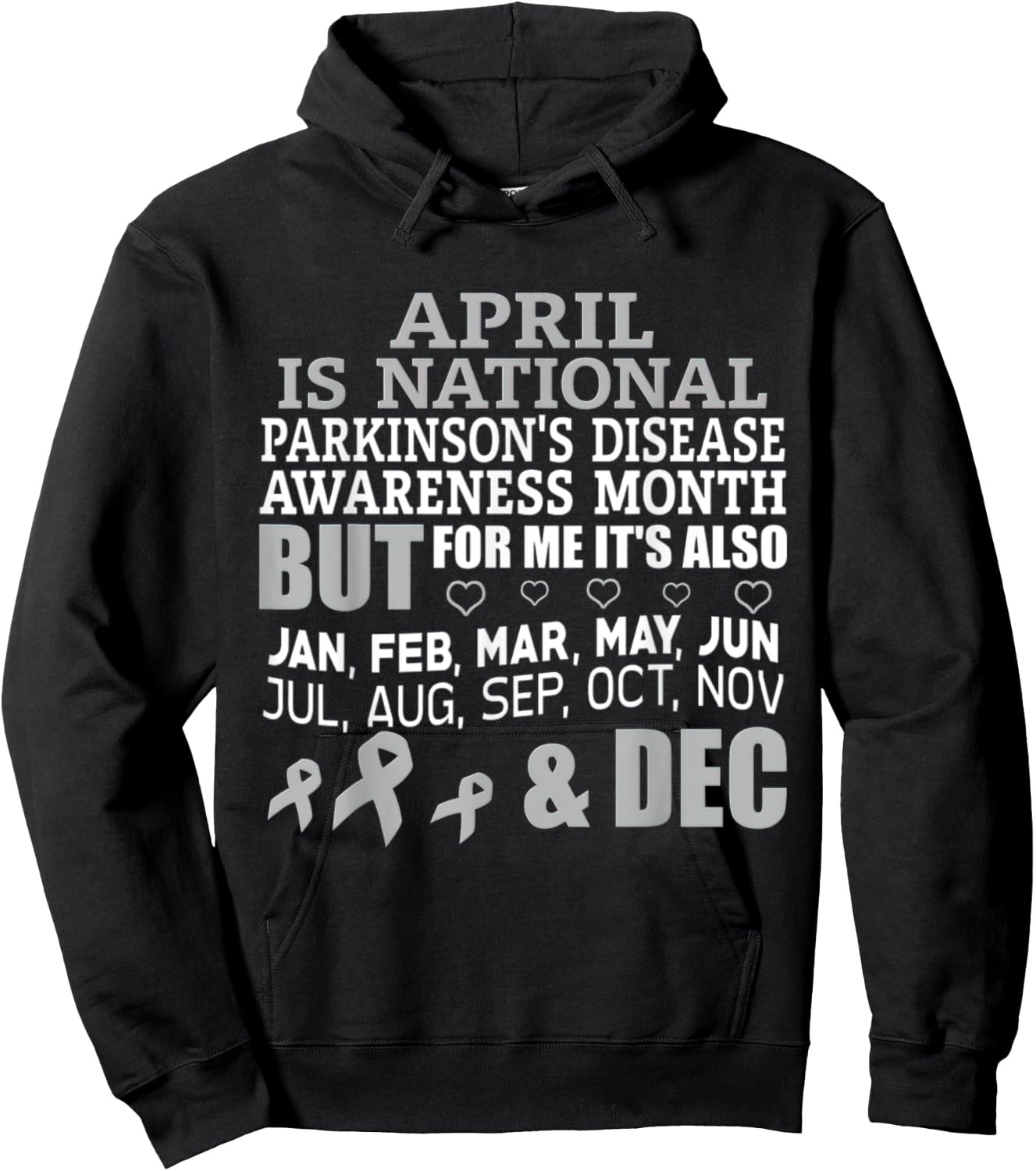 April Is National Parkinsons Disease Awareness Month Hoodie - Hoodie | Black