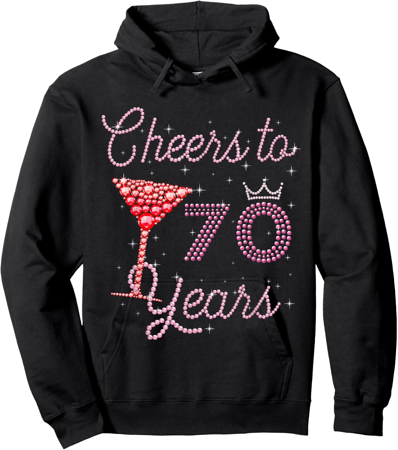 Cheers to 70 Years 70th Birthday 70 Years Old Bday Hoodie - Hoodie | Black