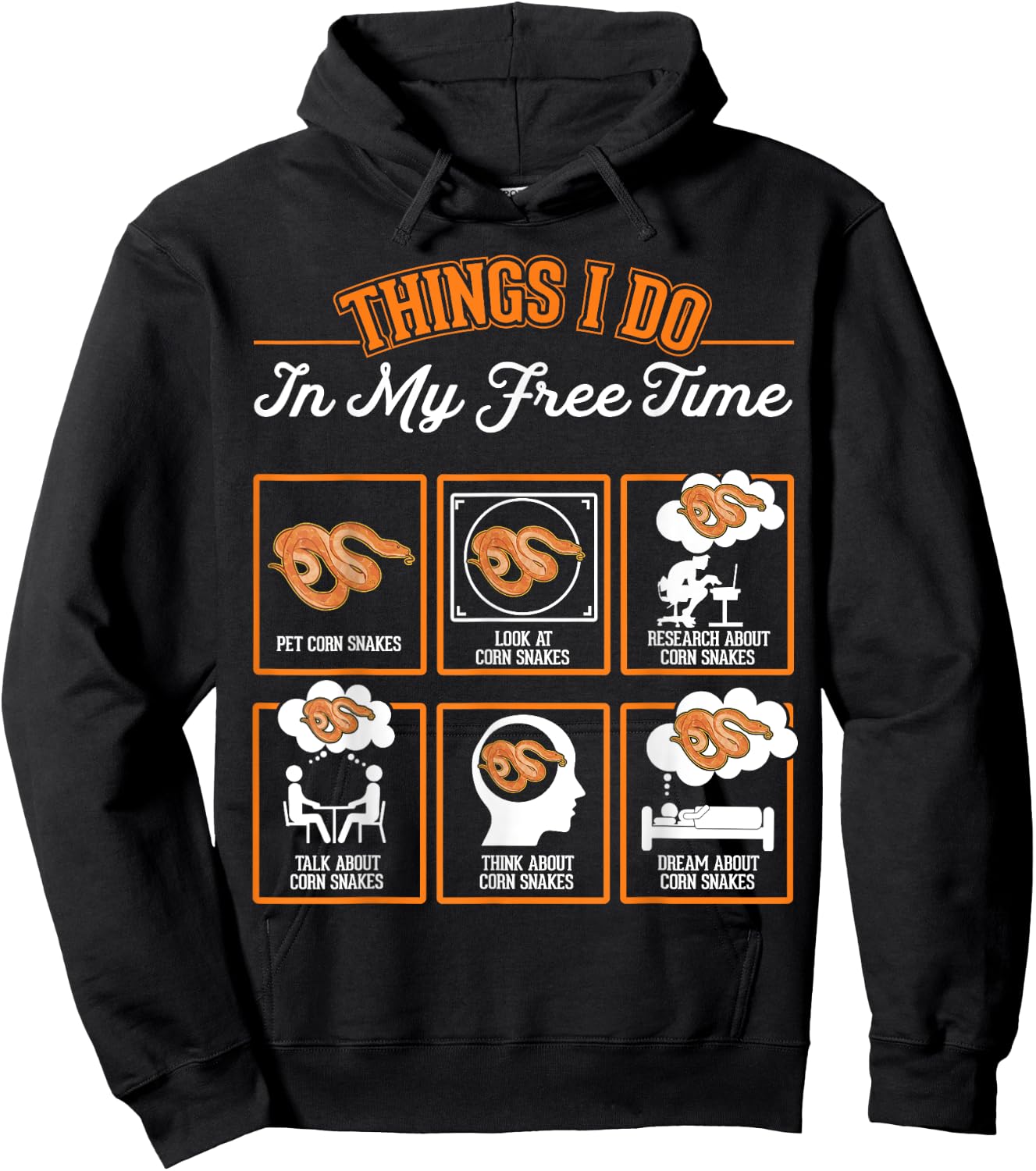 Corn Snake Things I Do In My Free Time Hoodie - Hoodie | Black