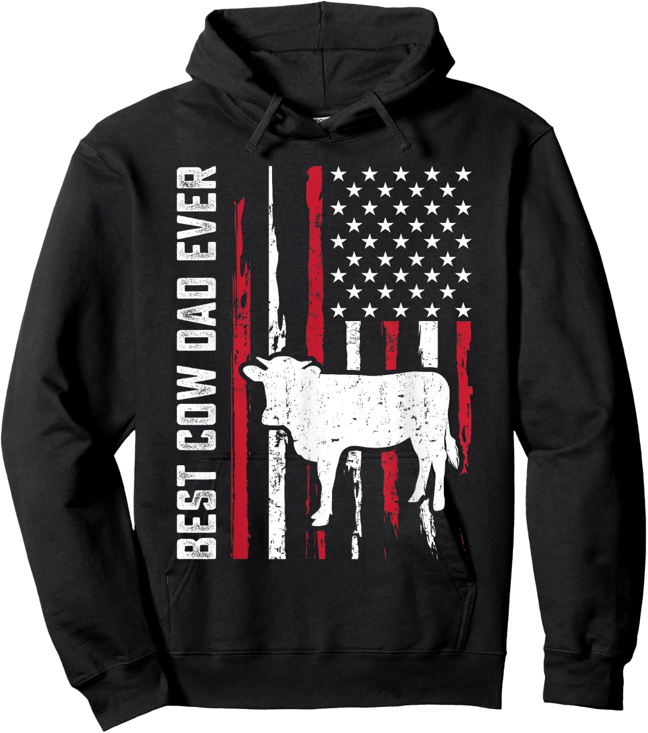 best cow dad ever for cowboy Farmer cows moo Fathers Day Hoodie - Hoodie | Black
