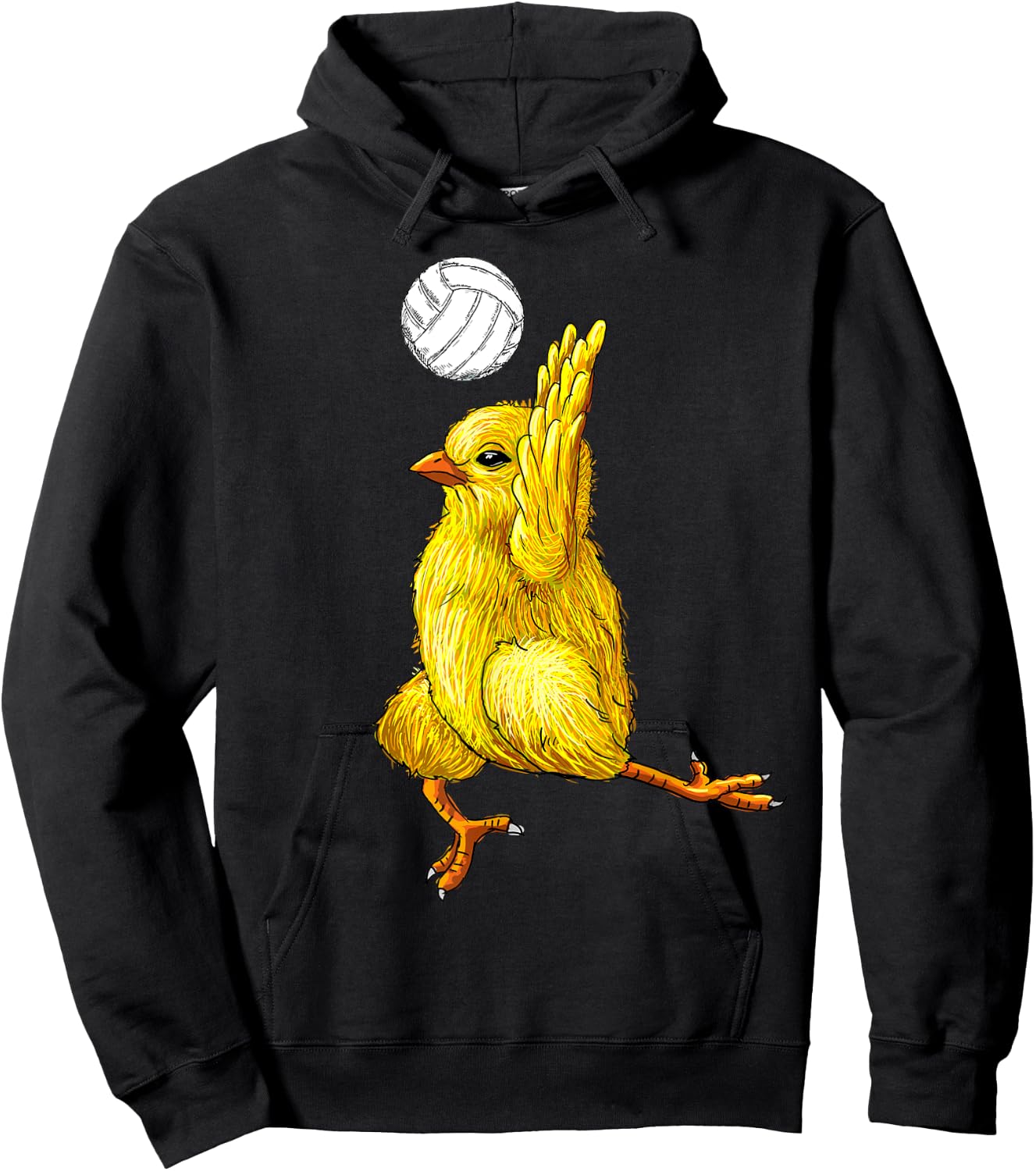 Volleyball Chicken Cute Baby Chicken Sport Gift Mom Dad Kids Hoodie - Hoodie | Black