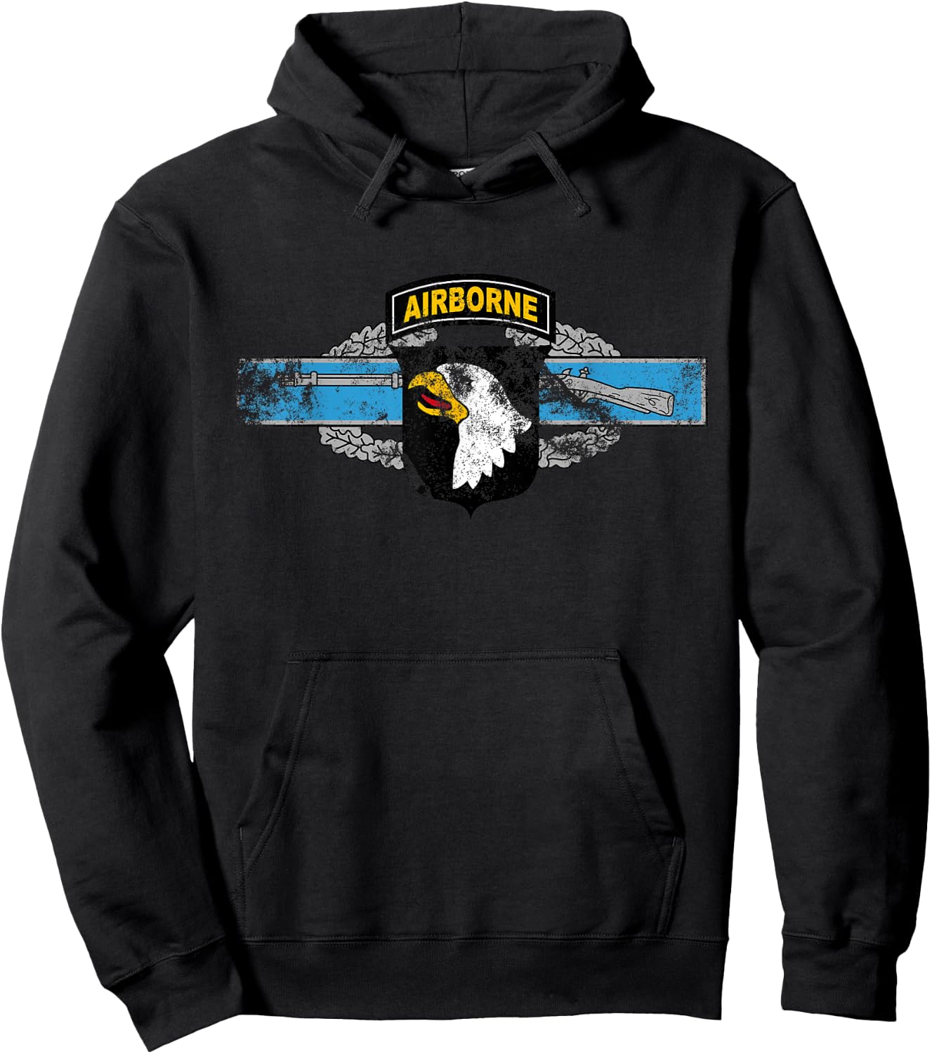 101st Airborne Patch Combat Infantryman Badge (CIB) vintage Hoodie - Hoodie | Black