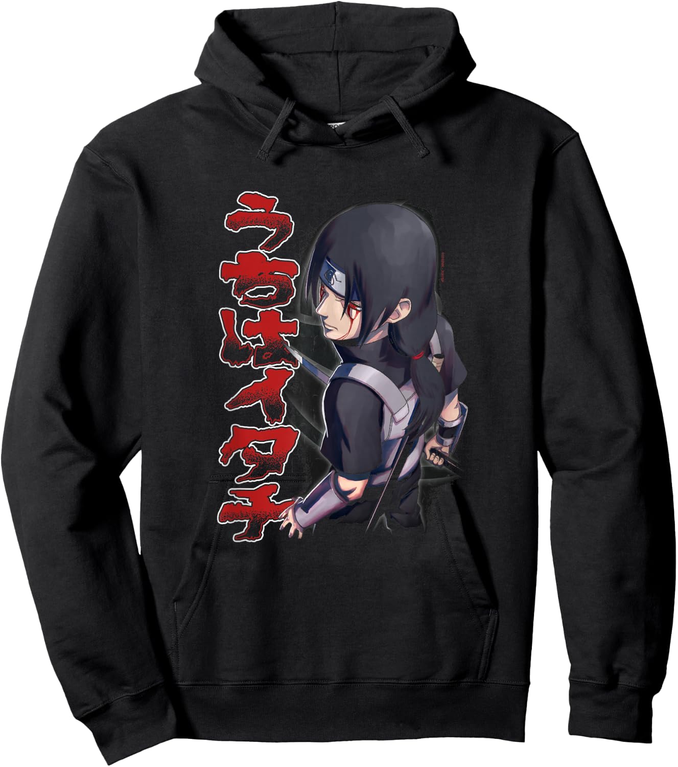 Naruto Shippuden Itachi Stance & Kanji Hoodie - Hoodie | Black