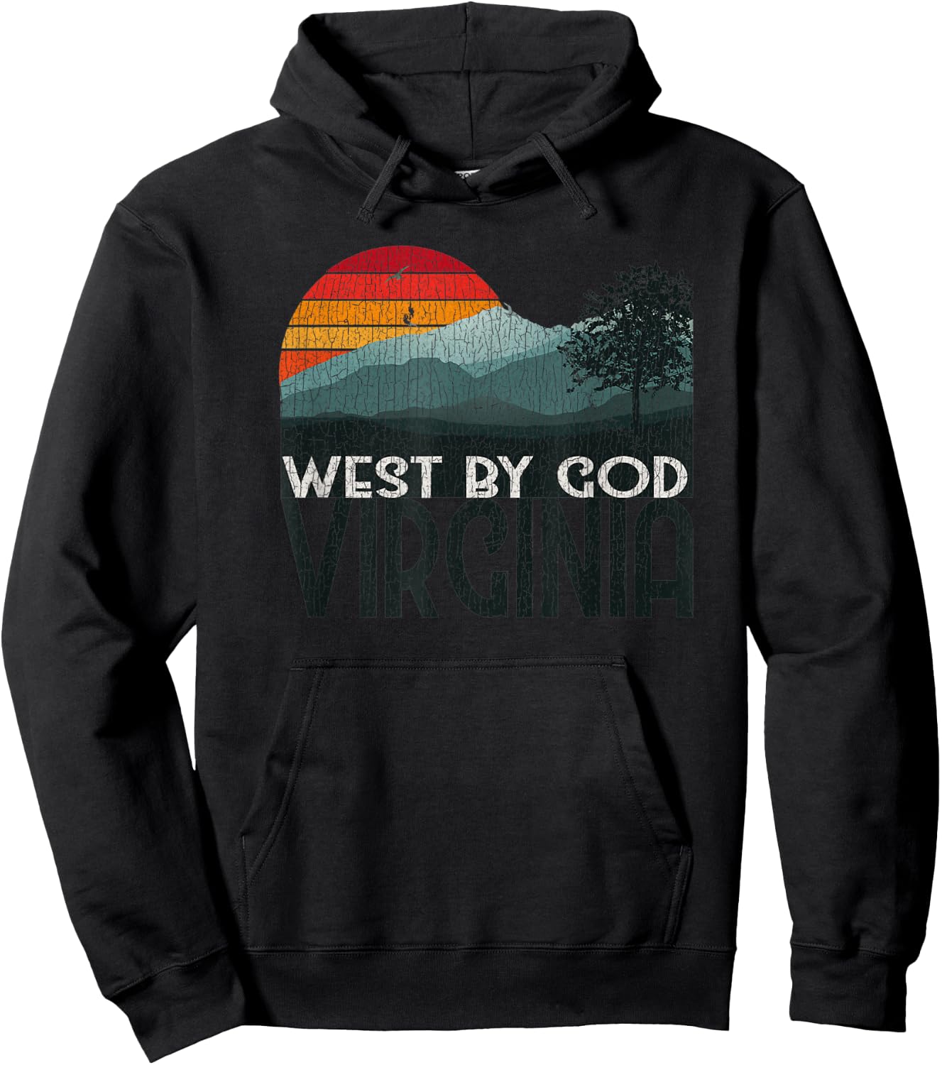 Vintage West By God Virginia Hoodie - Hoodie | Black