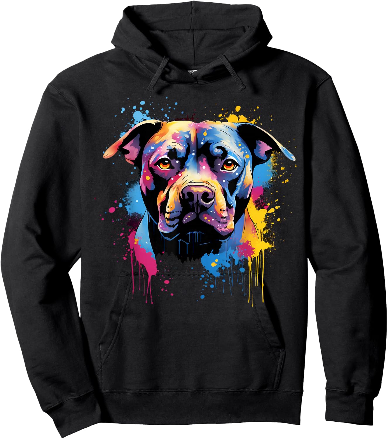 Cute painted Staffordshire Bull Terrier Hoodie - Hoodie | Black