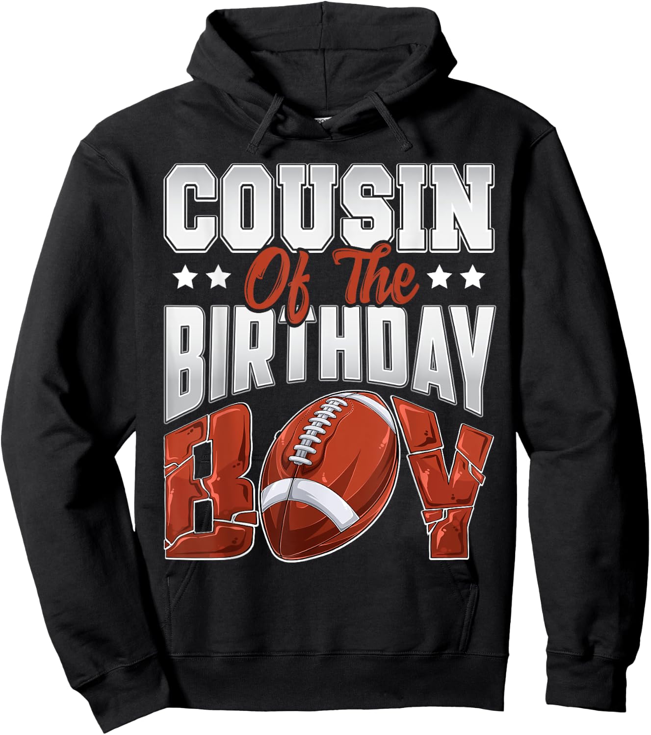 Cousin Football birthday Boy Family Baller b-day Party Hoodie - Hoodie | Black