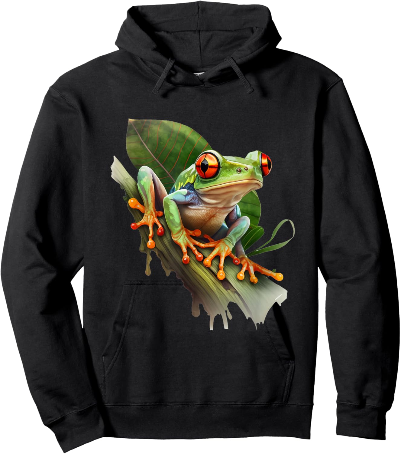 Red Eyed Tree Frog Rainforest Amphibian Green Body Tree Frog Hoodie - Hoodie | Black