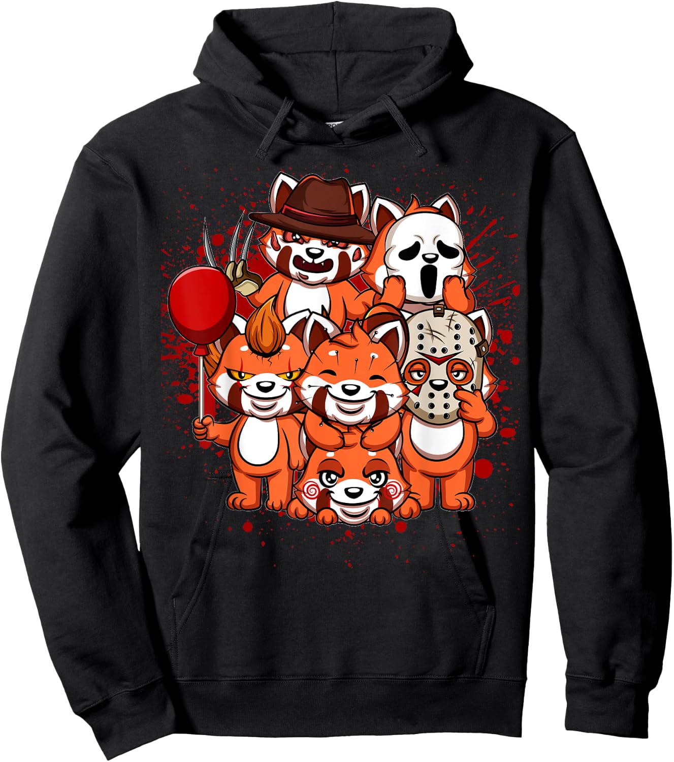 My Little Horror Crew - Halloween Red Pandas Hoodie - Hoodie | Black
