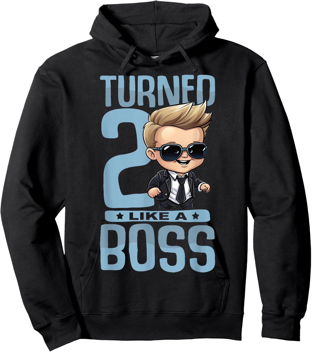 Baby 2nd Birthday Boy Girl 2 Year Like a Boss Kids Hoodie - Hoodie | Black