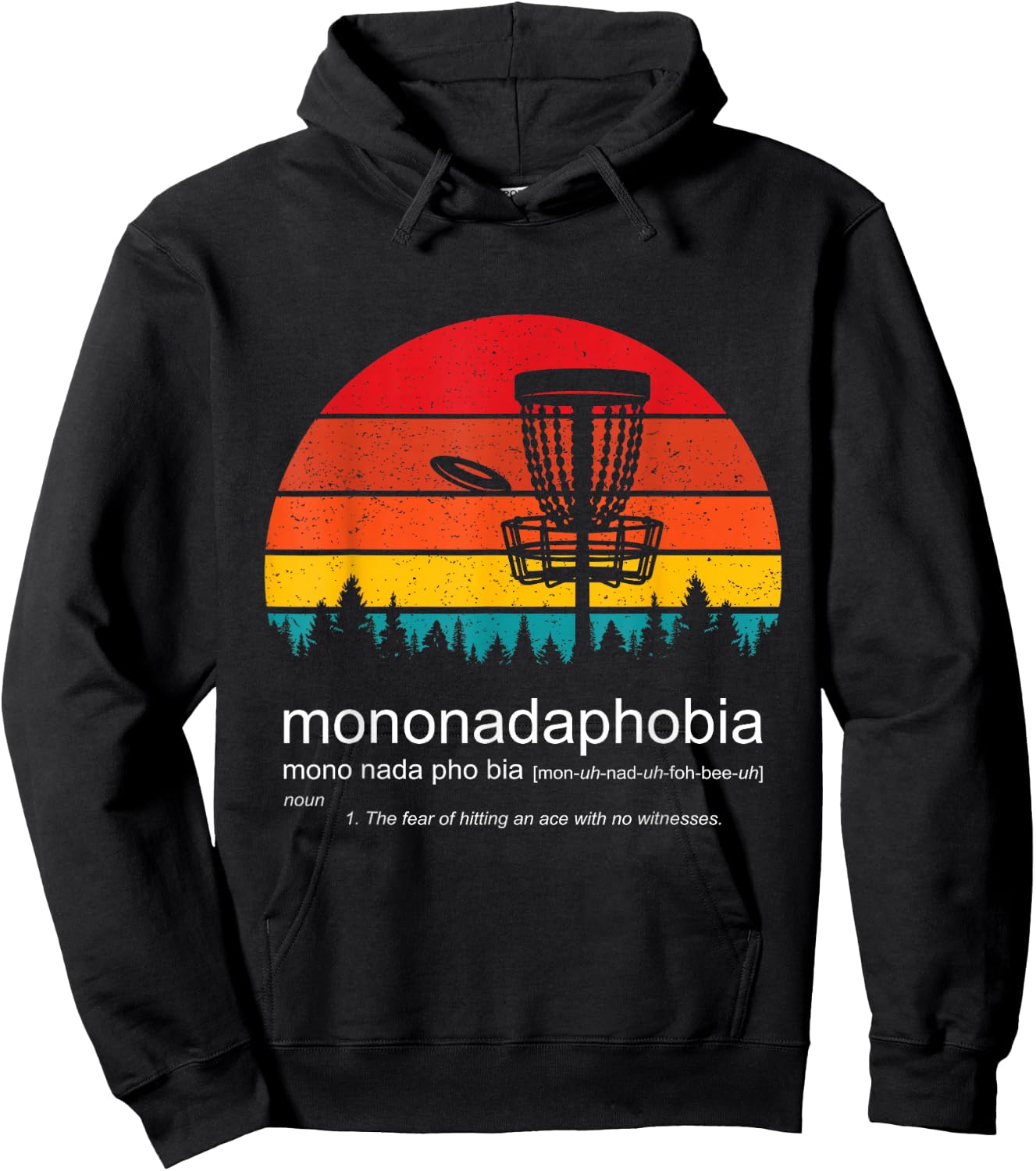 Disc Golf Mononadaphobia funny disk golf Hoodie - Hoodie | Black