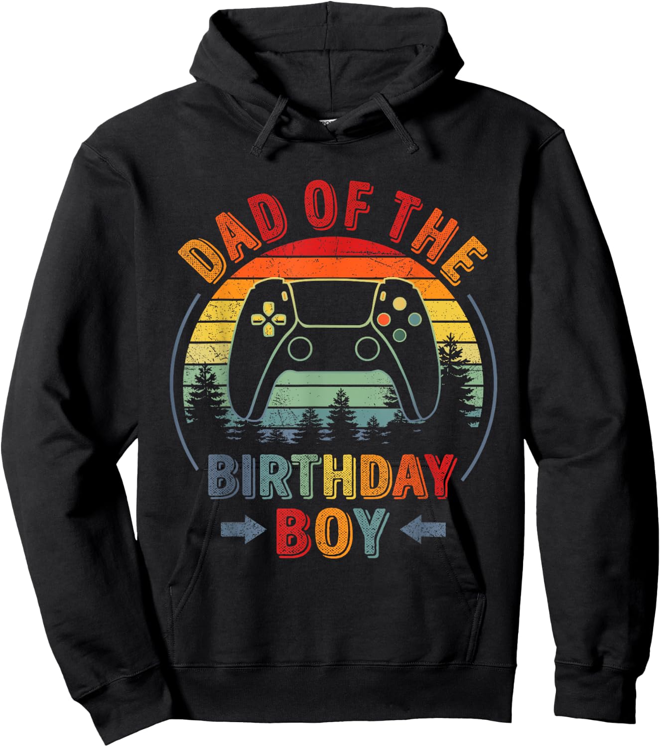 Dad of the Birthday Boy Vintage Matching Gamer Birthday Hoodie - Hoodie | Black