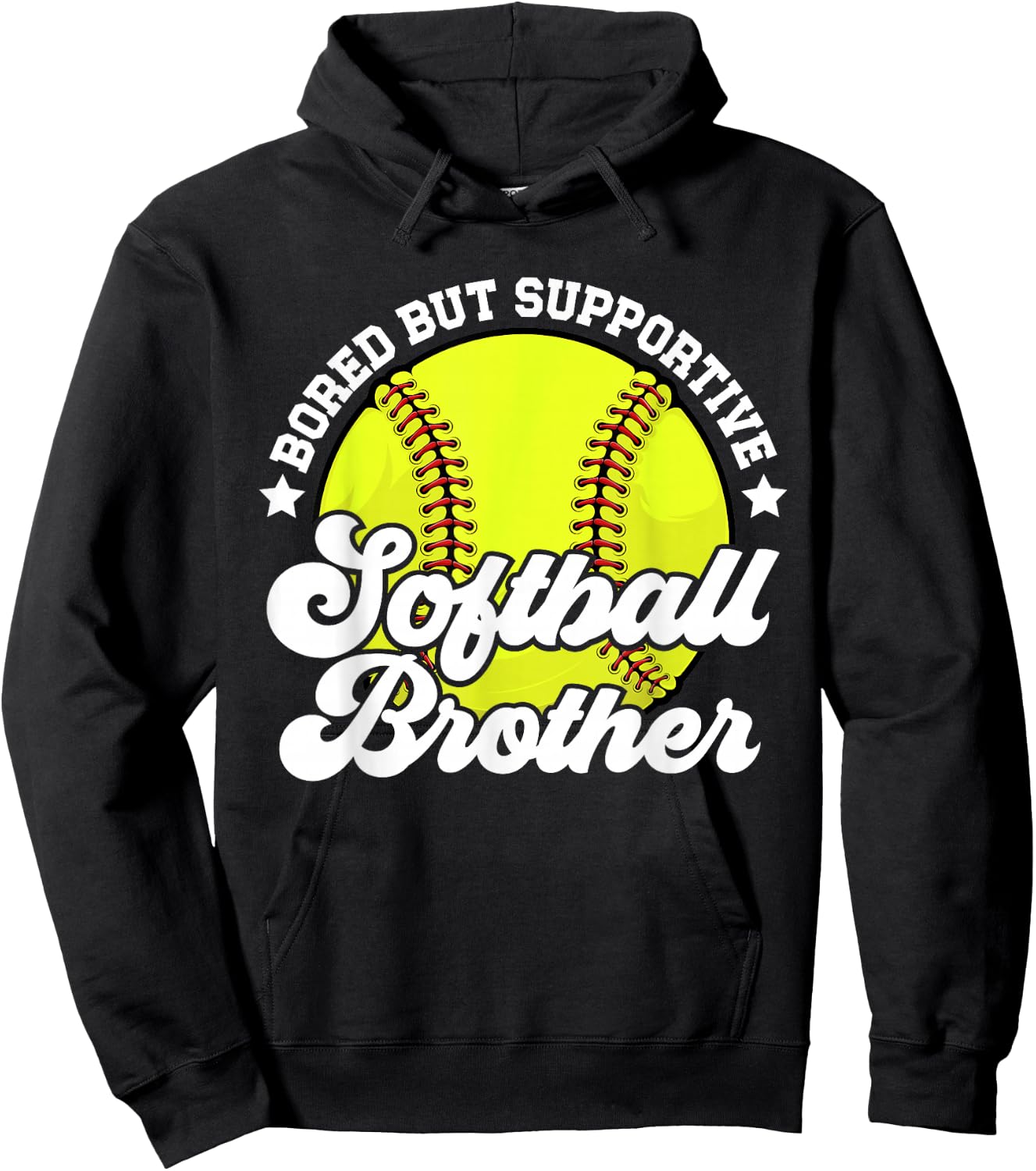 Supportive Softball Brother Softball Player's Brother Hoodie - Hoodie | Black