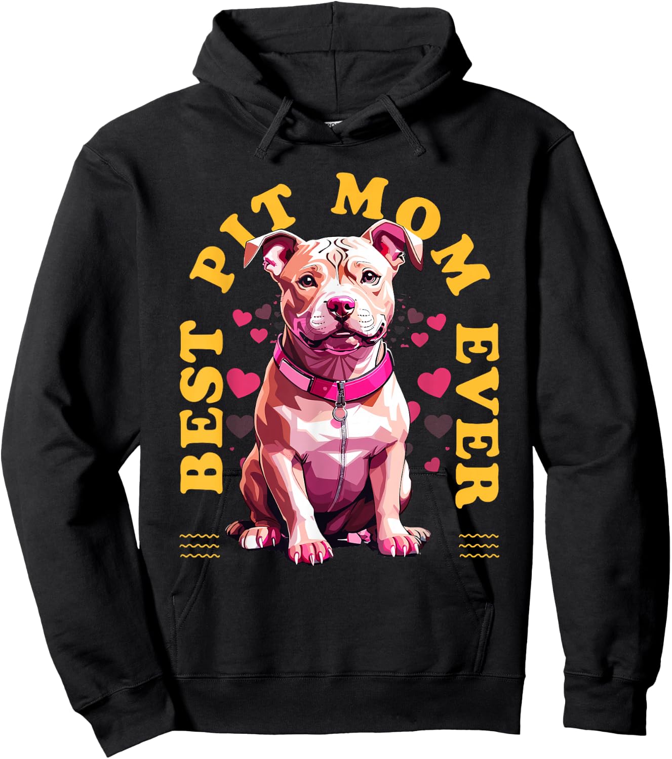 Best Pitbull Mom Ever Pit Owner Pitbull Lovers Dog Mother Women Girls Kids Hoodie - Hoodie | Black