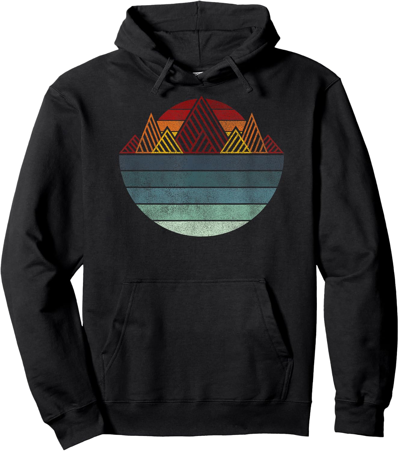 Retro Mountain Outdoors - Hiking, Camping, Rock Climbing Hoodie - Hoodie | Black