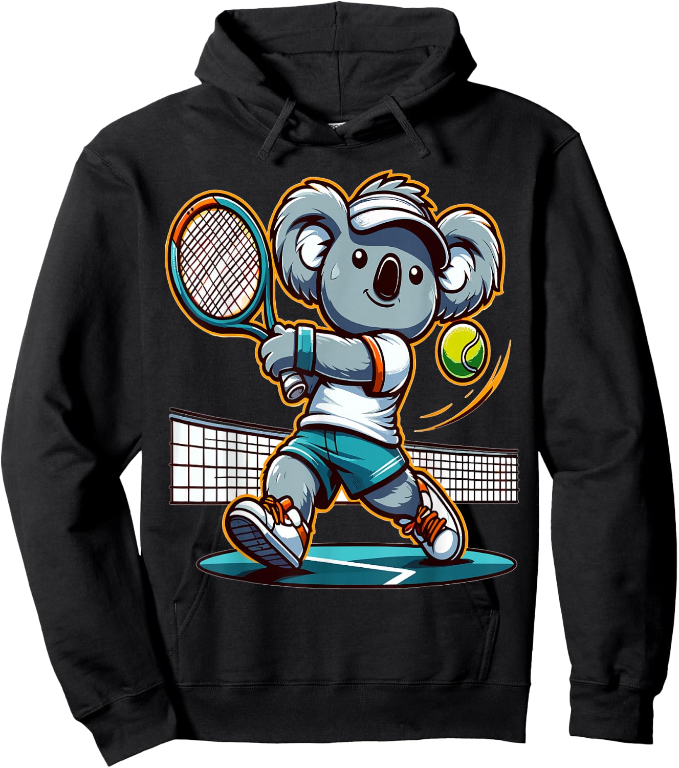 Koala Bear plays tennis for Koala Bear lovers and Koala Bear Hoodie - Hoodie | Black